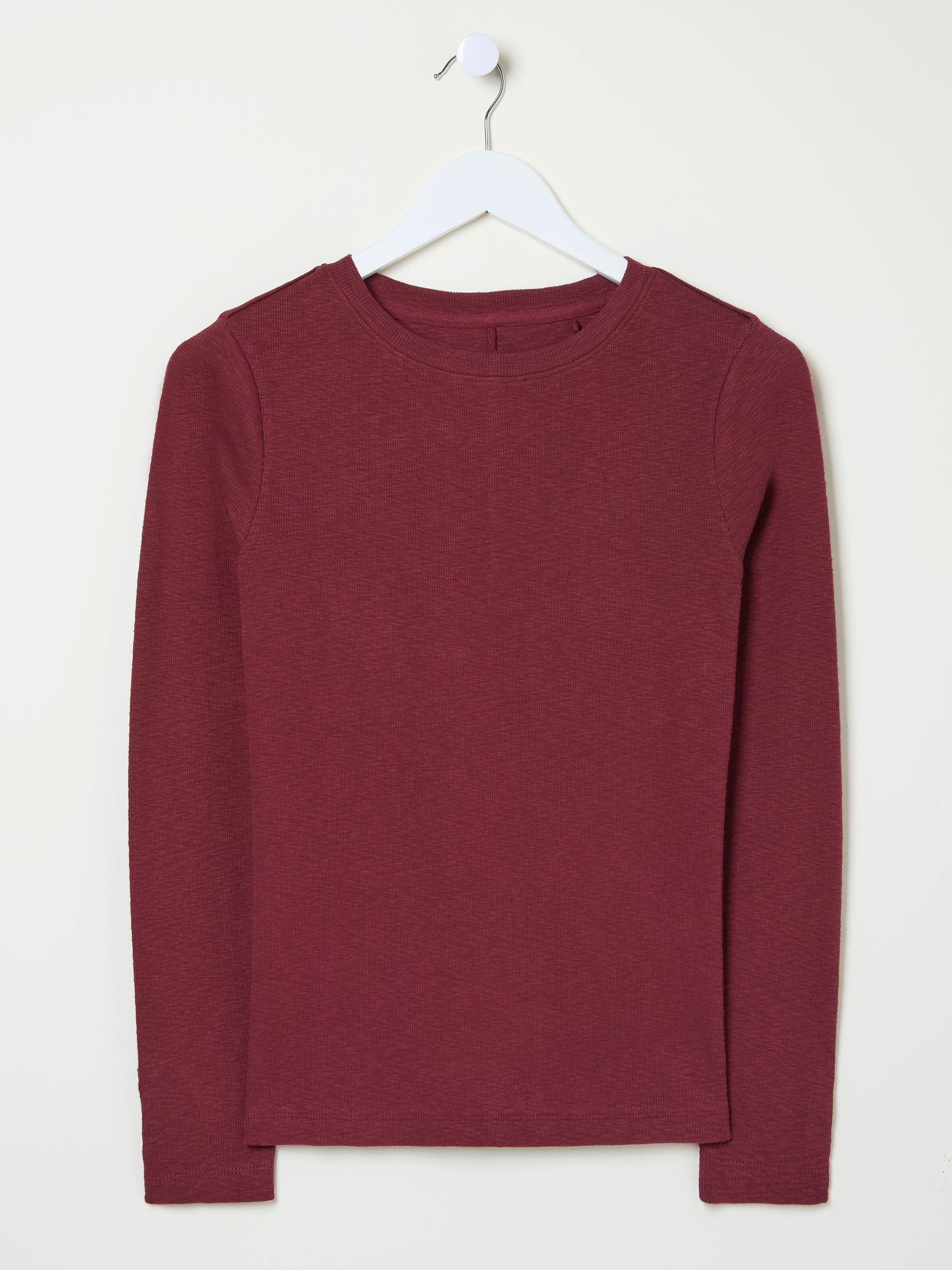 Callie Dark Red Long Sleeve Top - Image 5 of 5