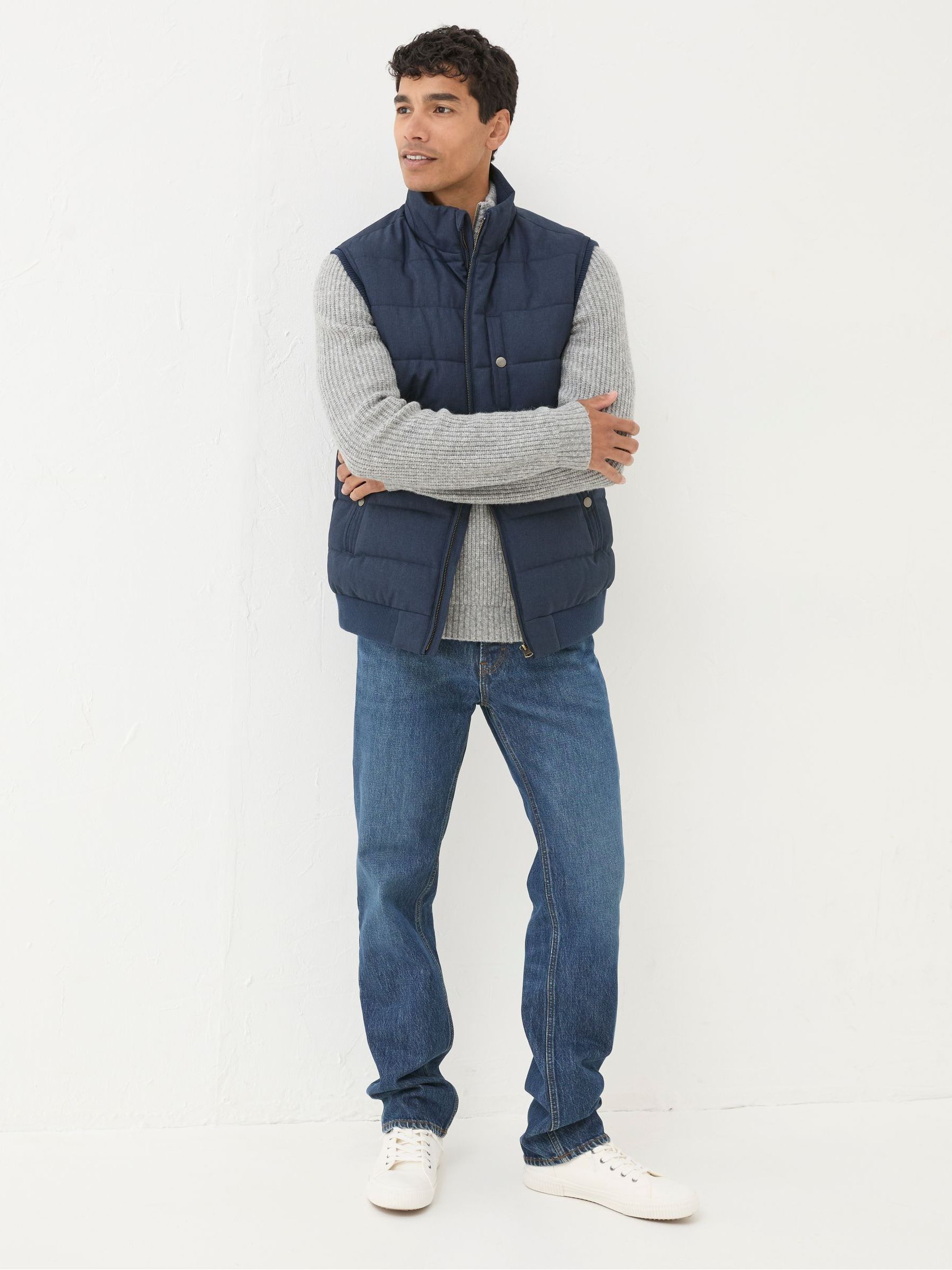 Exmouth Navy Blue Quilted Gilet - Image 3 of 7