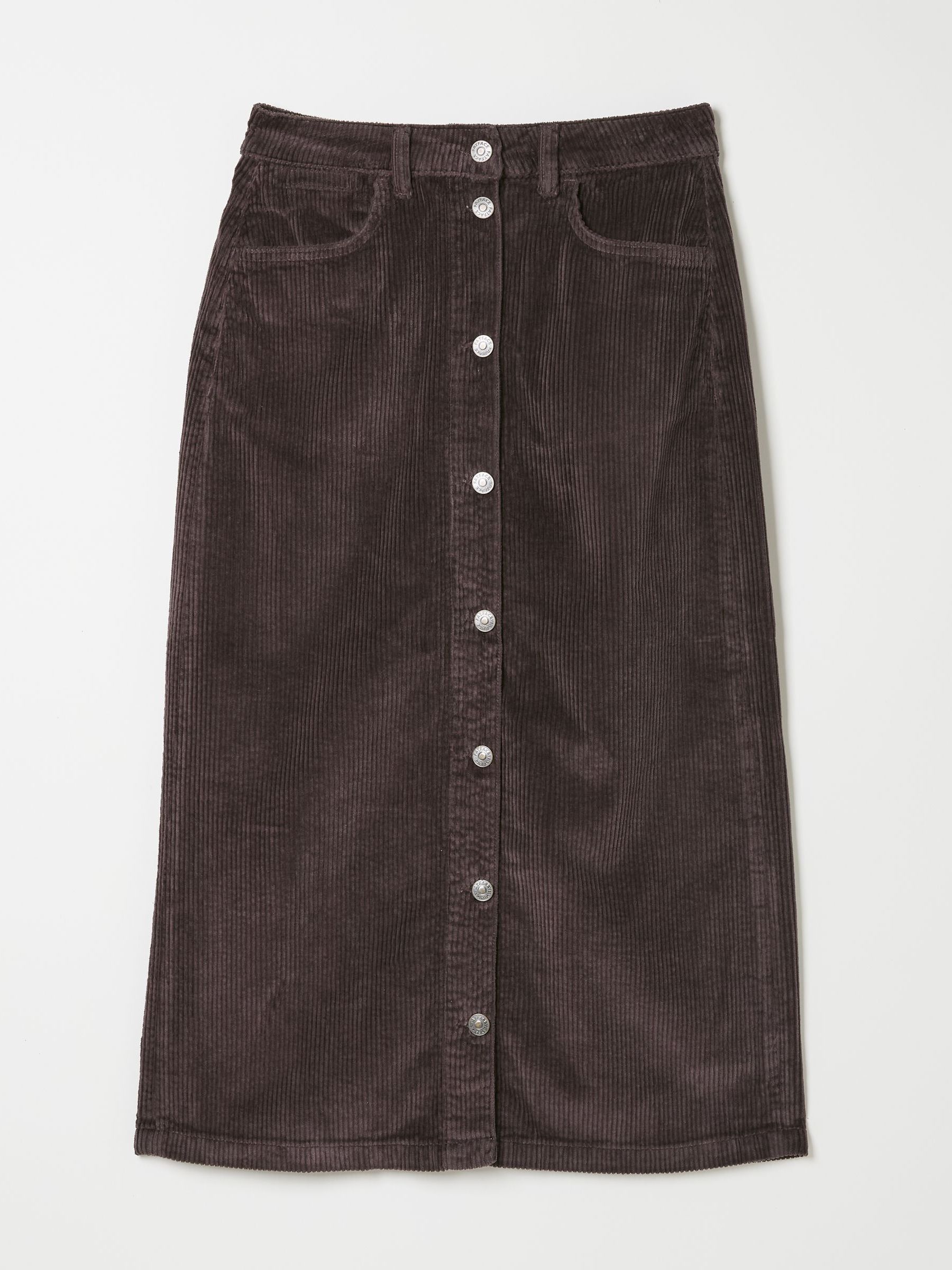 Carla Dark Brown Cord Midi Skirt - Image 5 of 5