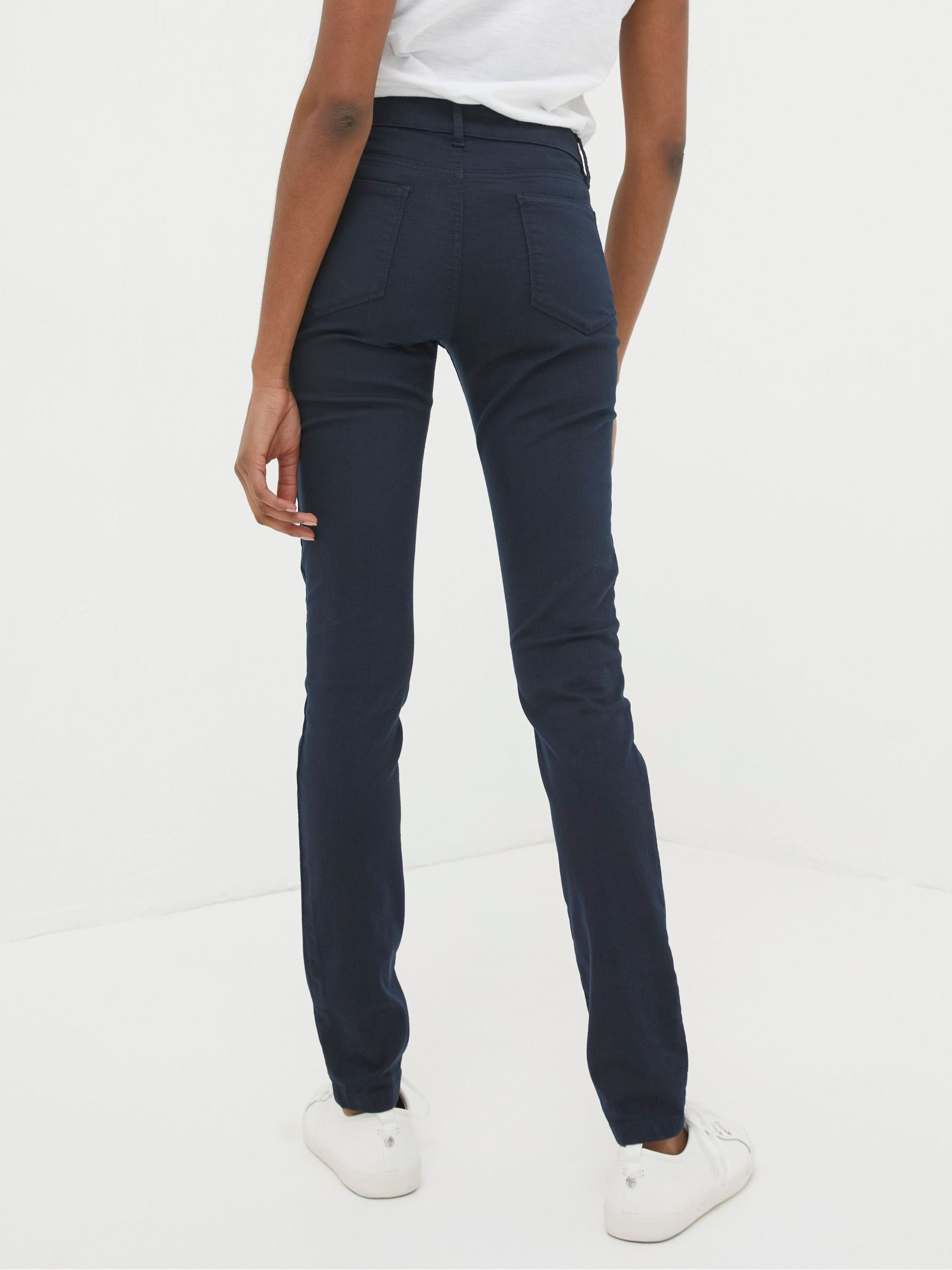 Yelete Women's 5-Pocket Soft Knit Jeggings – Navy Blue, Mid Rise, Full Length