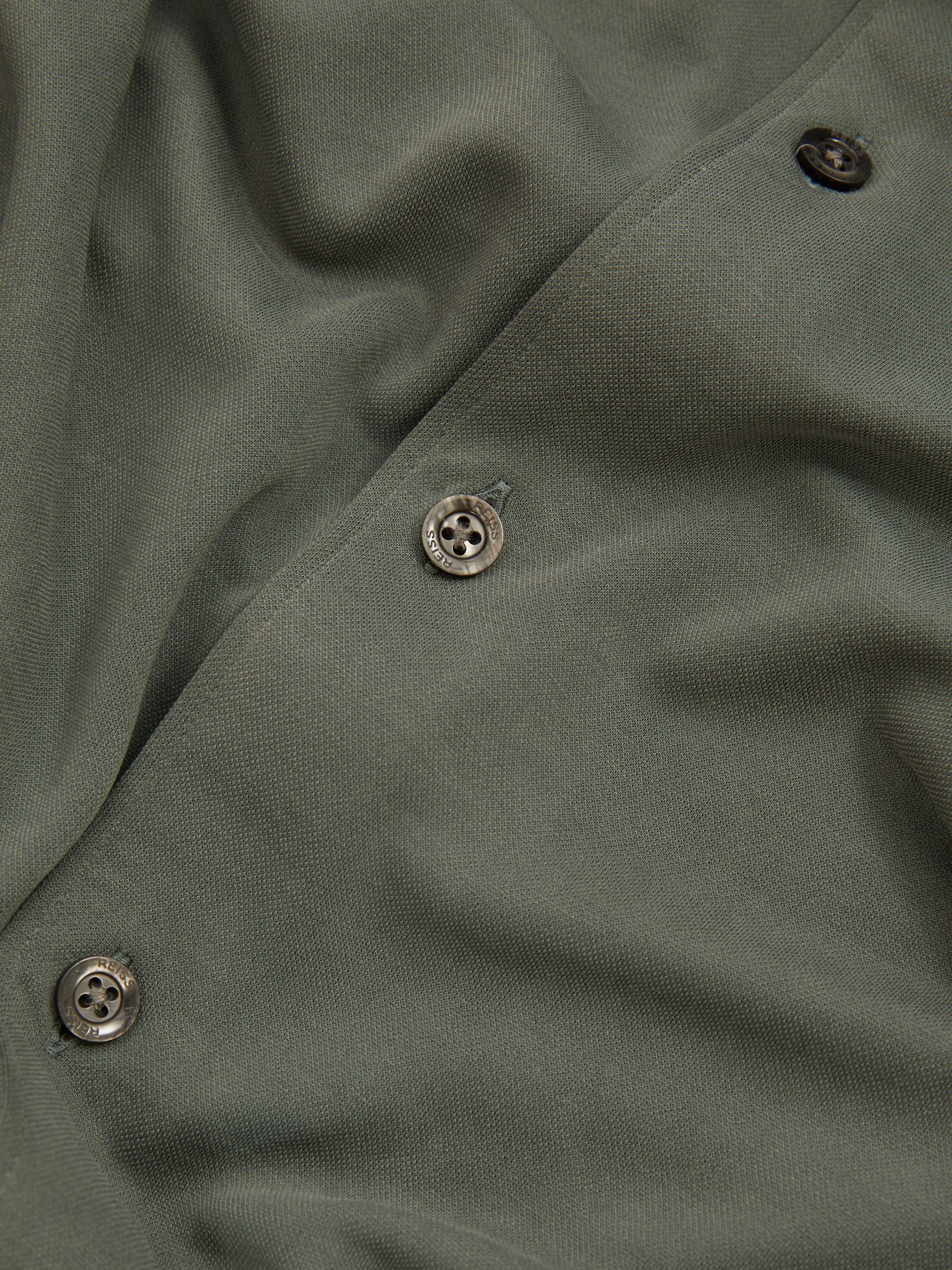 Modal Blend Cutaway Collar Shirt in Green Smoke - image 5