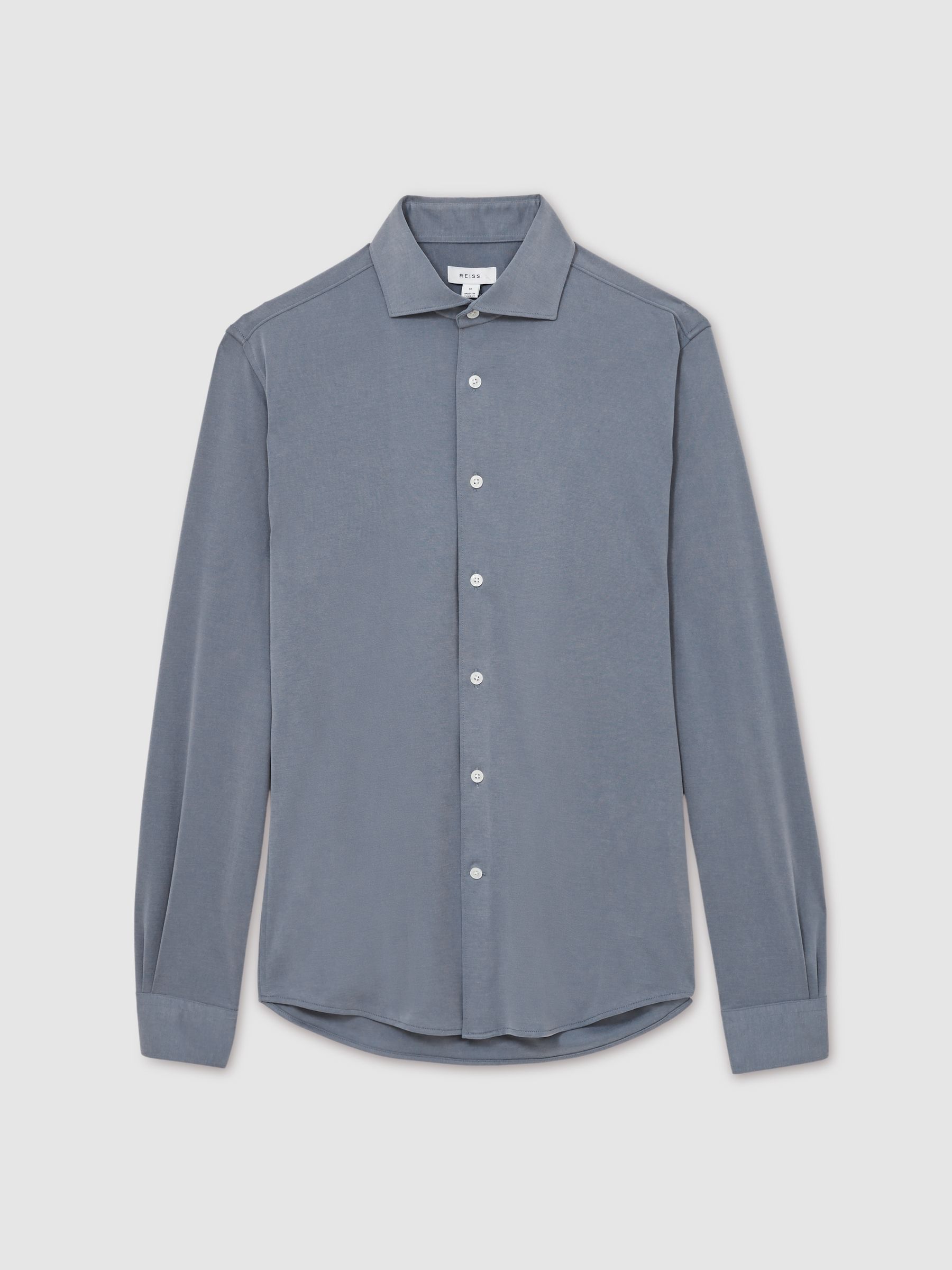 Modal Blend Cutaway Collar Shirt in Airforce Blue - image 1