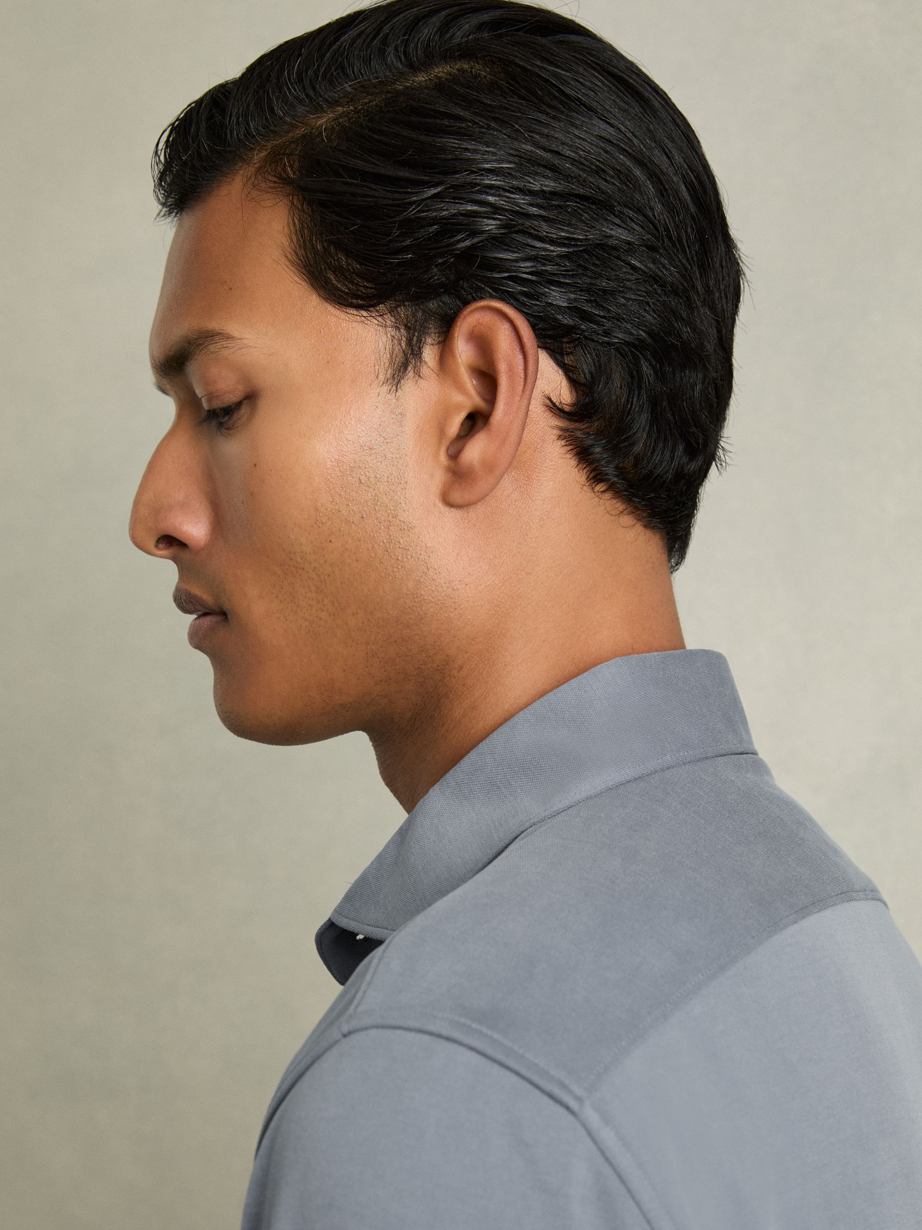 Modal Blend Cutaway Collar Shirt in Airforce Blue - Image 3 of 6