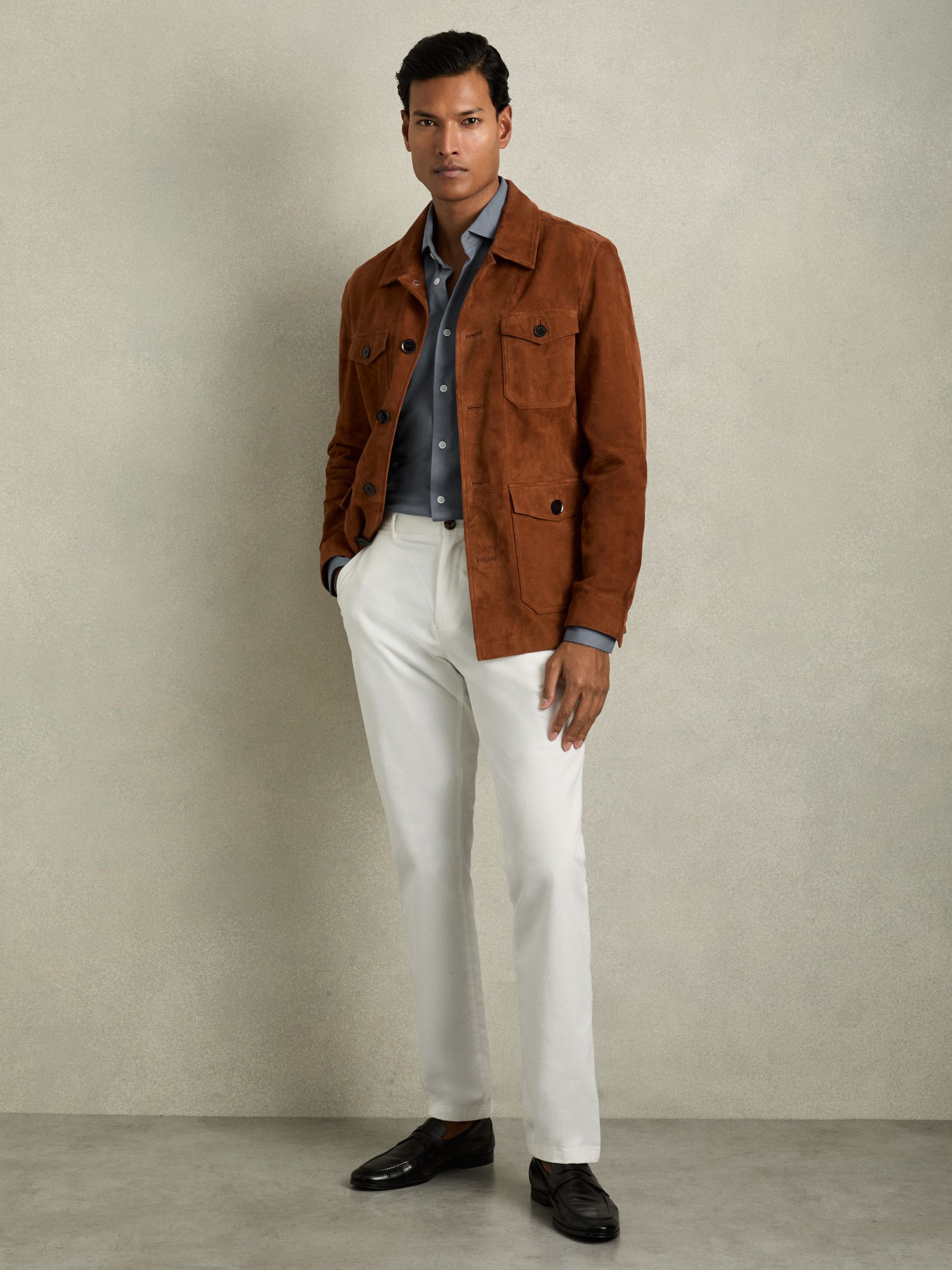 Modal Blend Cutaway Collar Shirt in Airforce Blue - image 5
