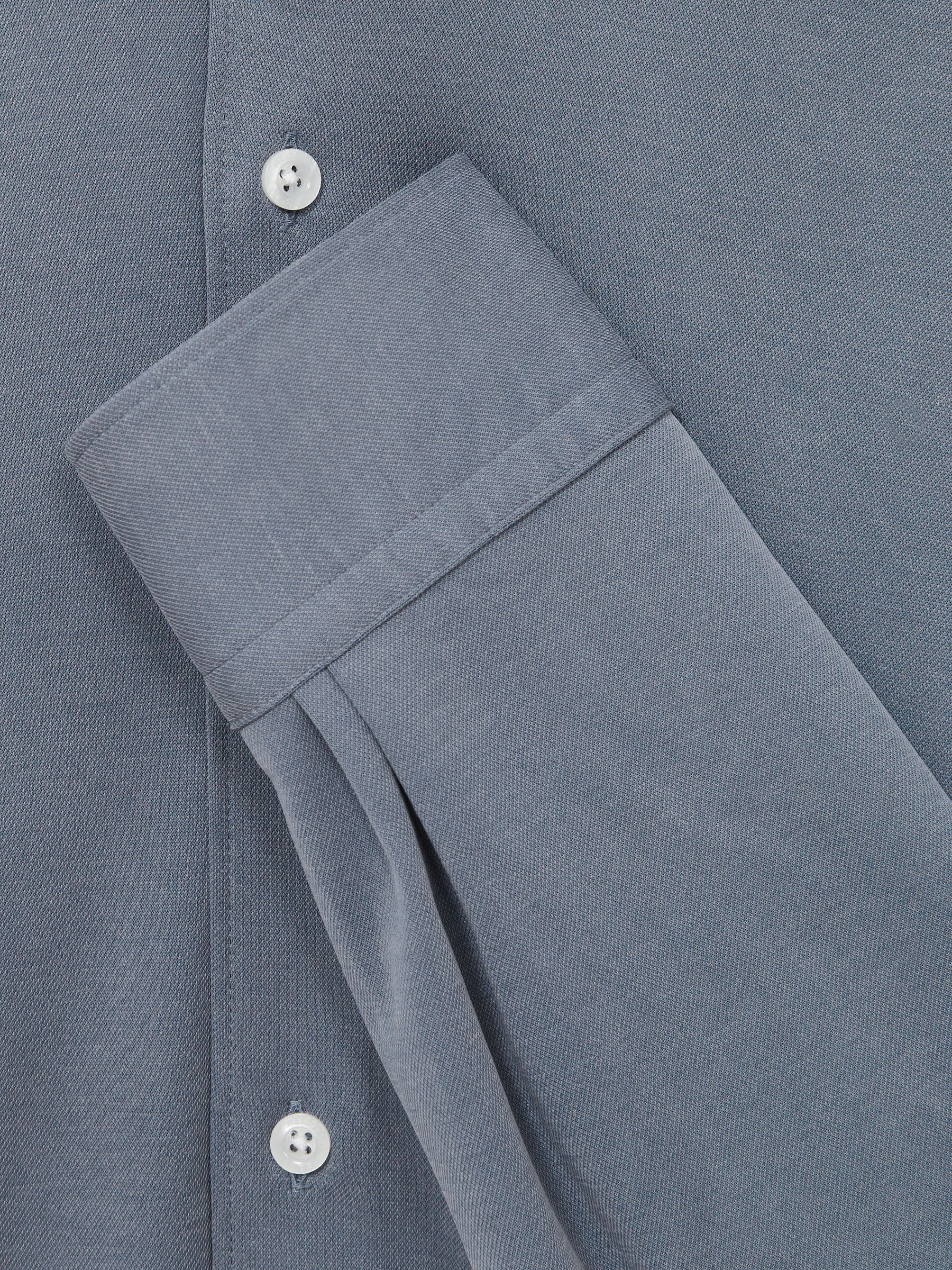 Modal Blend Cutaway Collar Shirt in Airforce Blue - Image 6 of 6