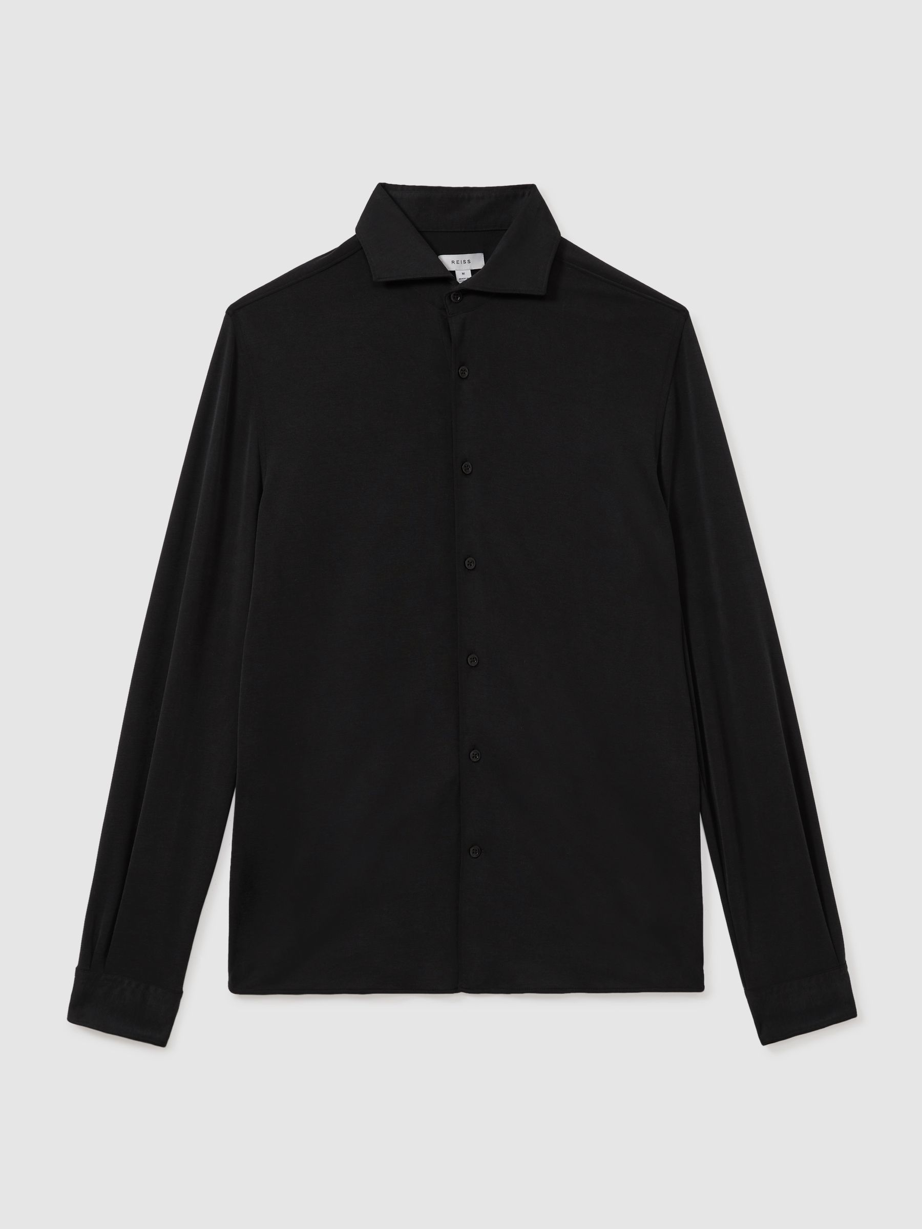 Modal Blend Cutaway Collar Shirt in Washed Black - Image 2 of 5