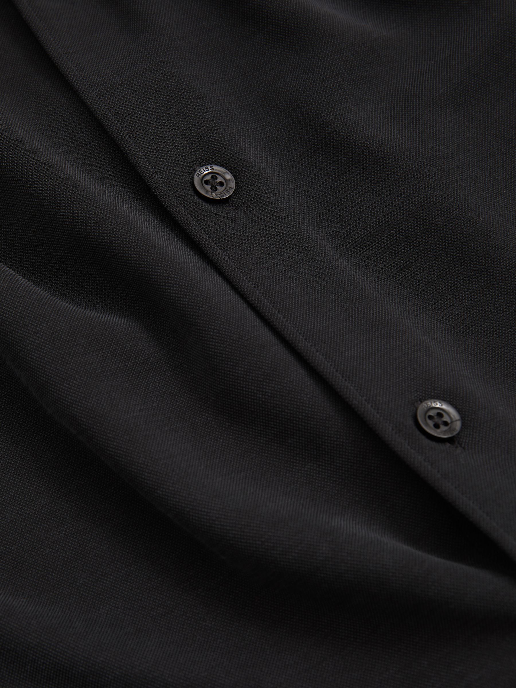 Modal Blend Cutaway Collar Shirt in Washed Black - Image 5 of 5