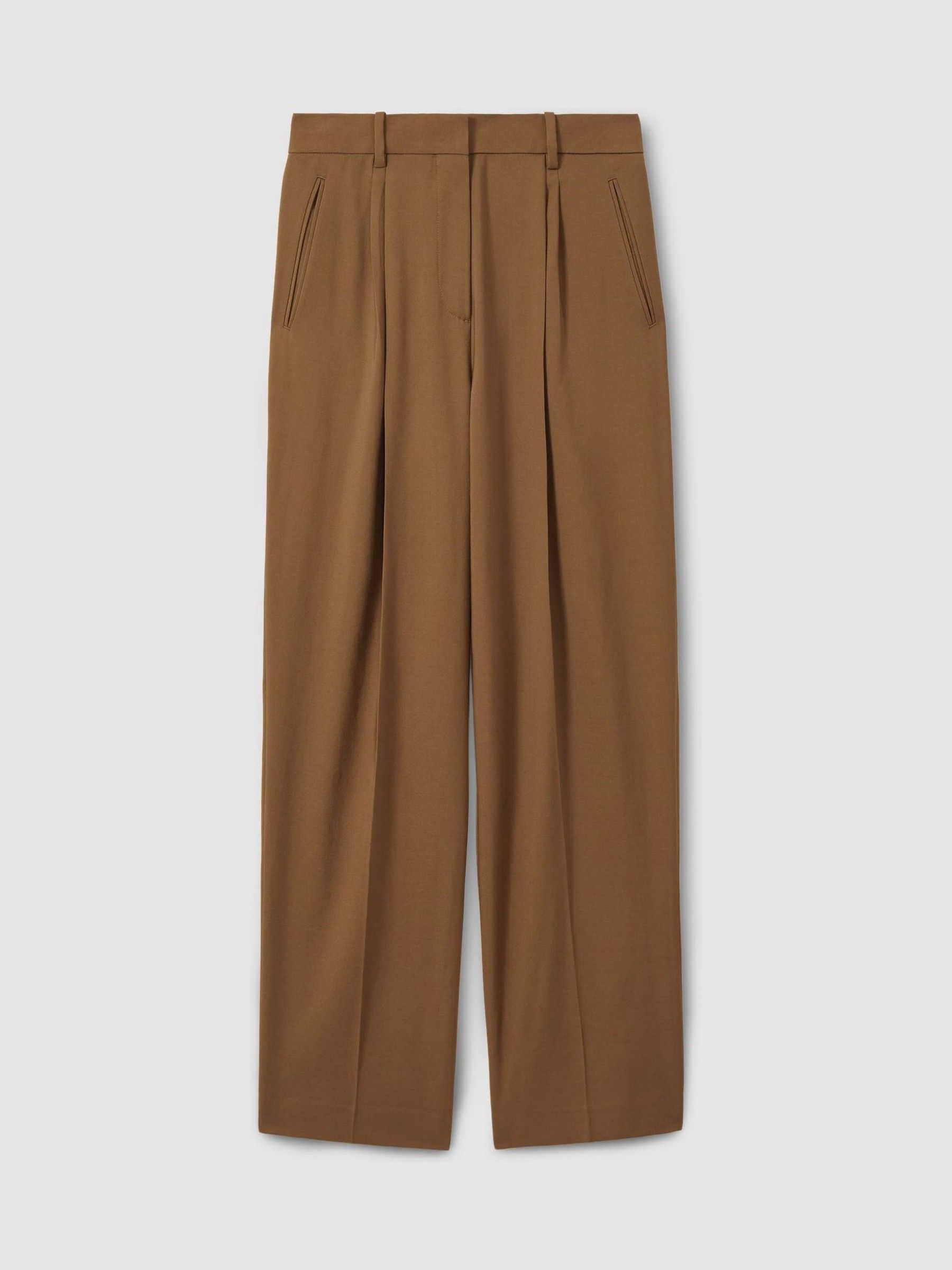 Atelier Virgin-Wool Tapered Trousers in Camel - Image 2 of 7
