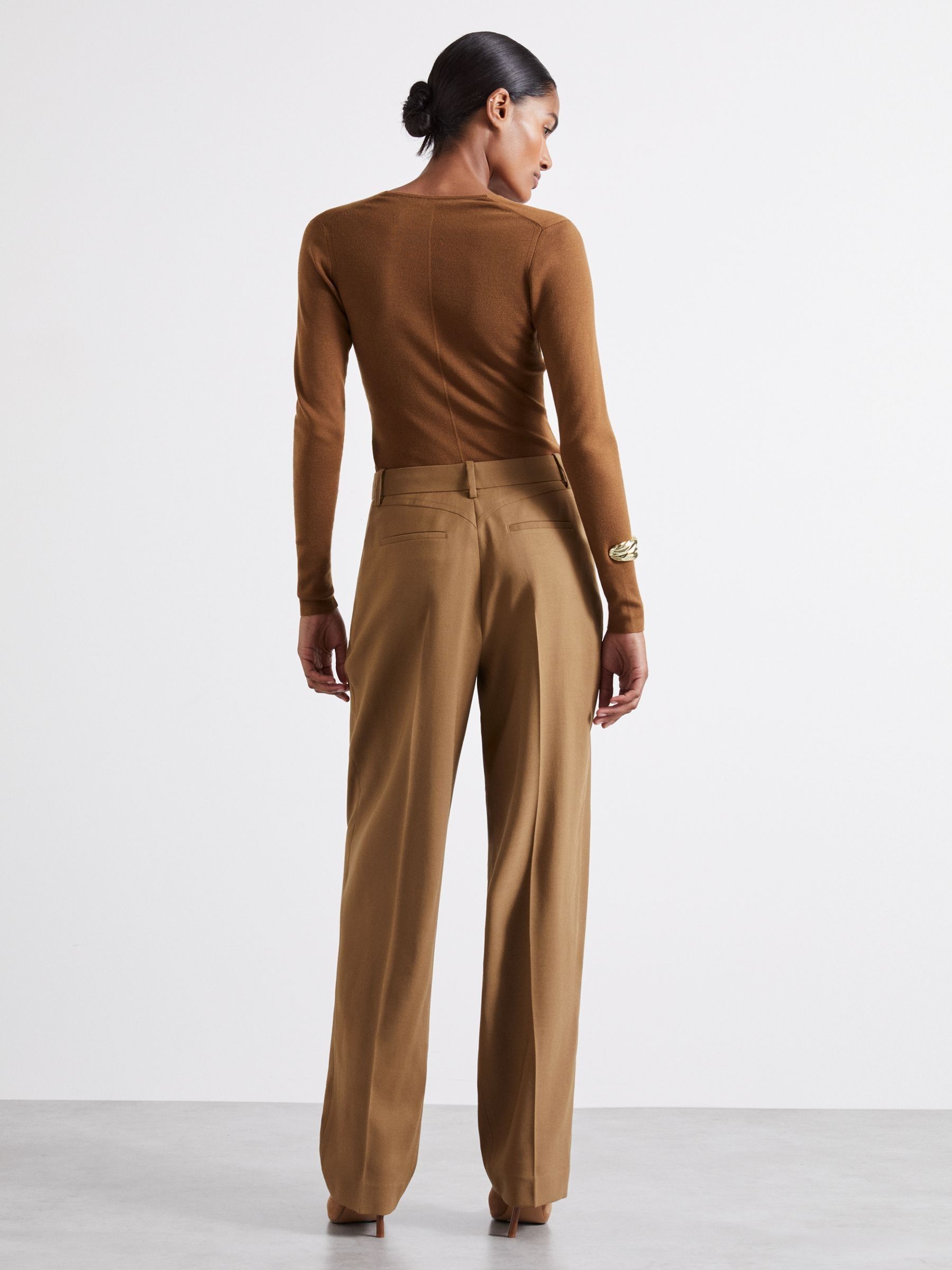 Atelier Virgin-Wool Tapered Trousers in Camel - Image 6 of 7