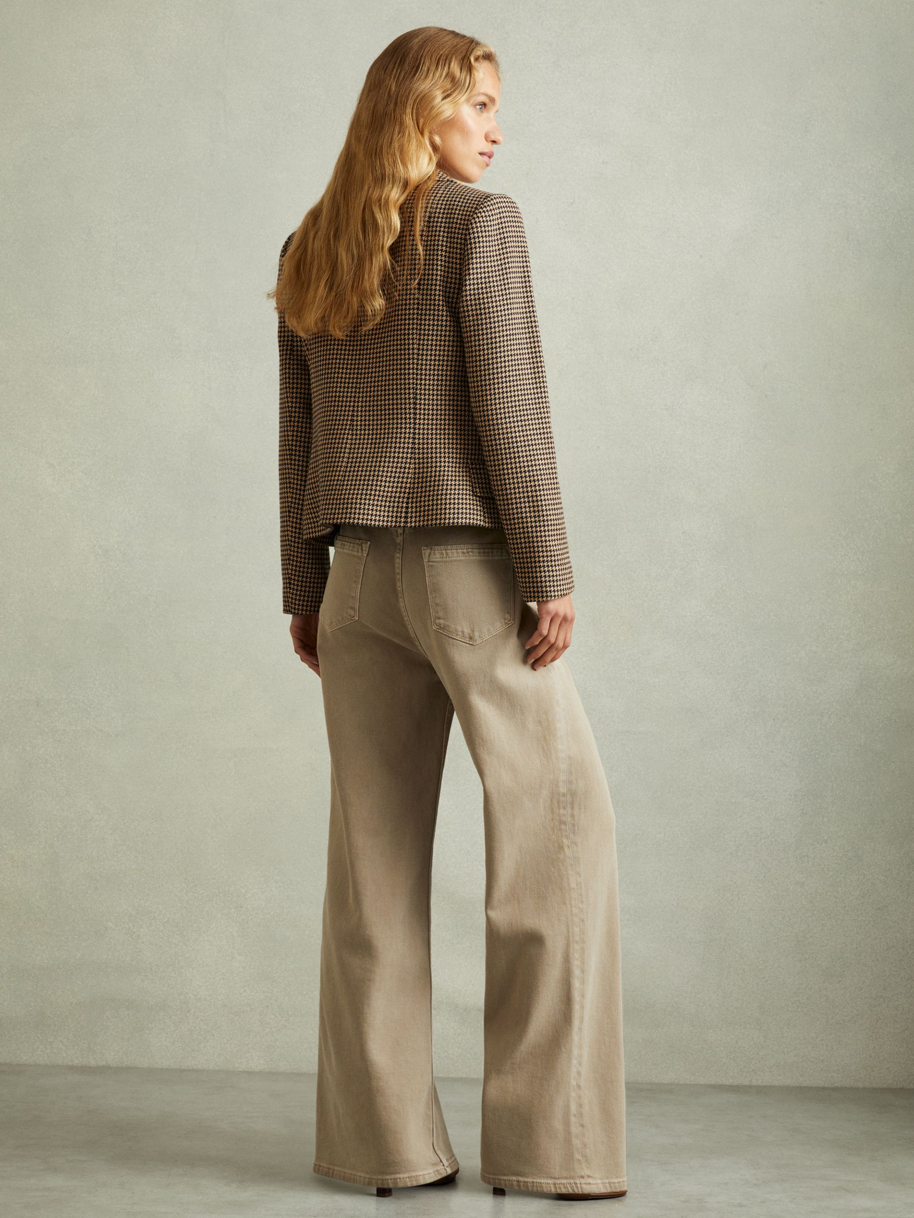 Lena Black/Camel Dogtooth Check Collared Jacket - Image 4 of 6