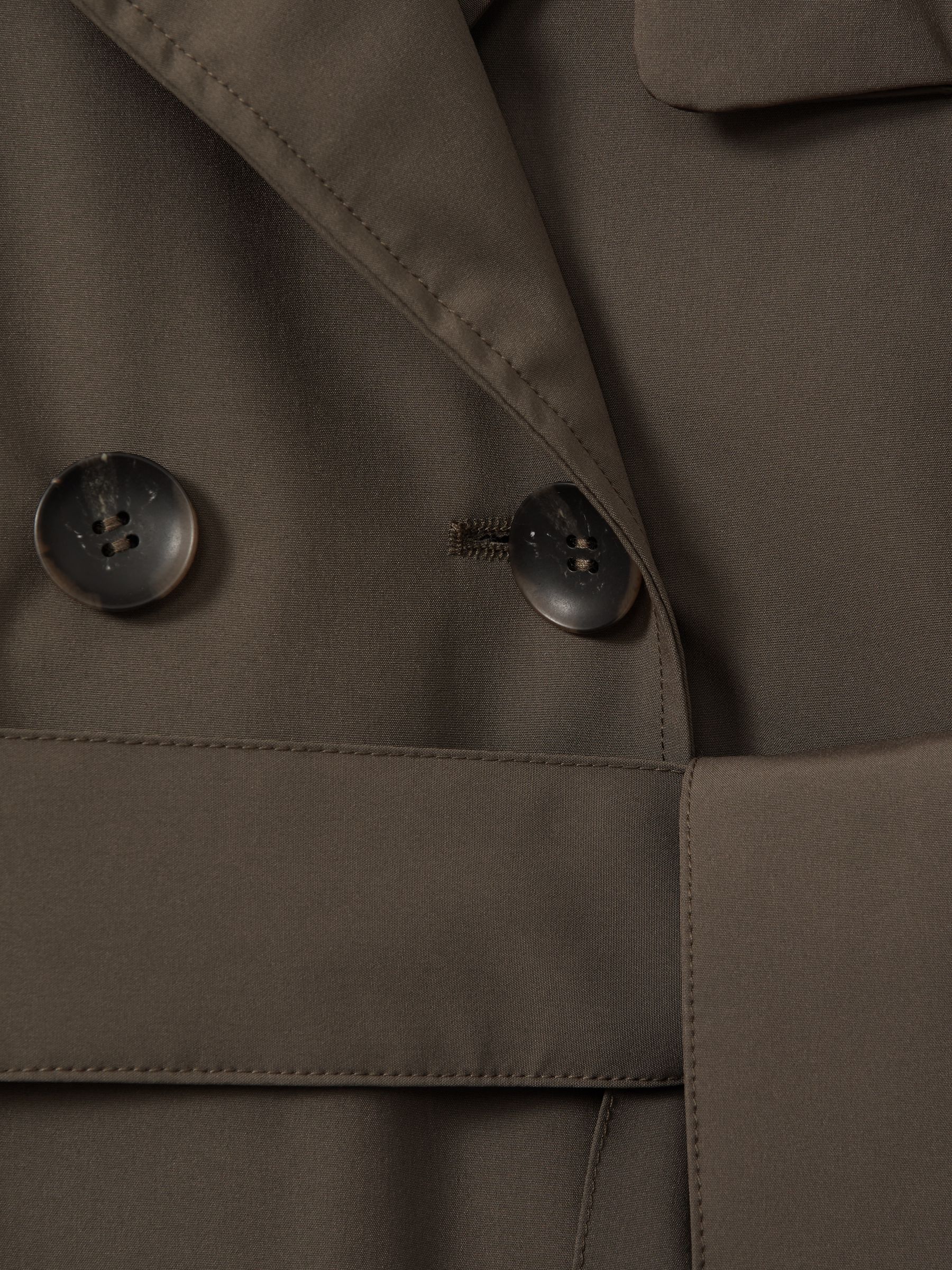 Scandinavian Edition Cropped Trench Coat in Brown - Image 6 of 6
