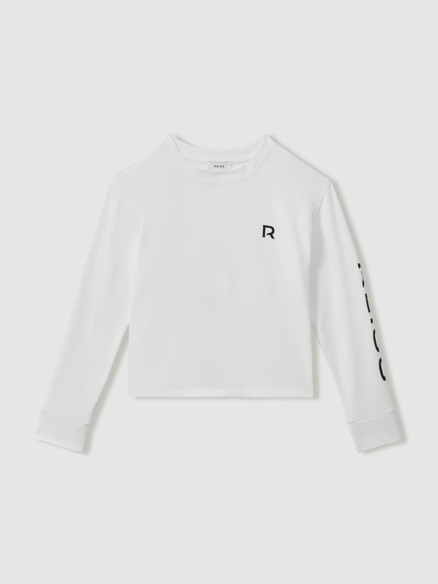 9-13 yrs Logo Crew Neck Sweat Top in White - Image 2 of 4
