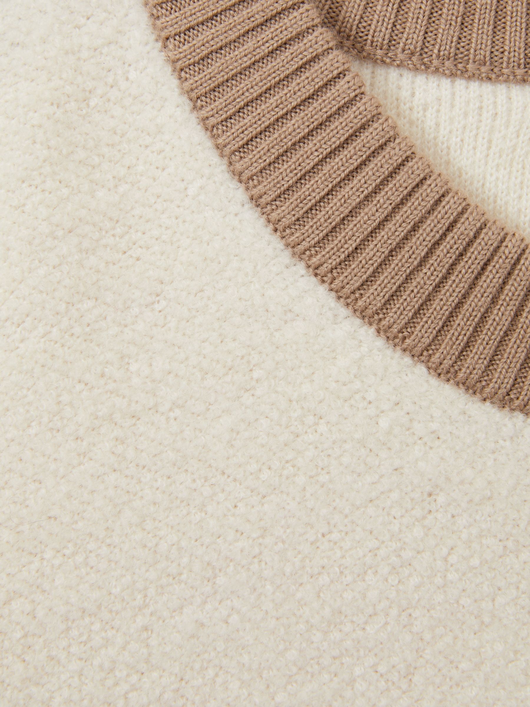 Wool Colourblock Crew Neck Jumper in Cream/Camel - Image 5 of 5