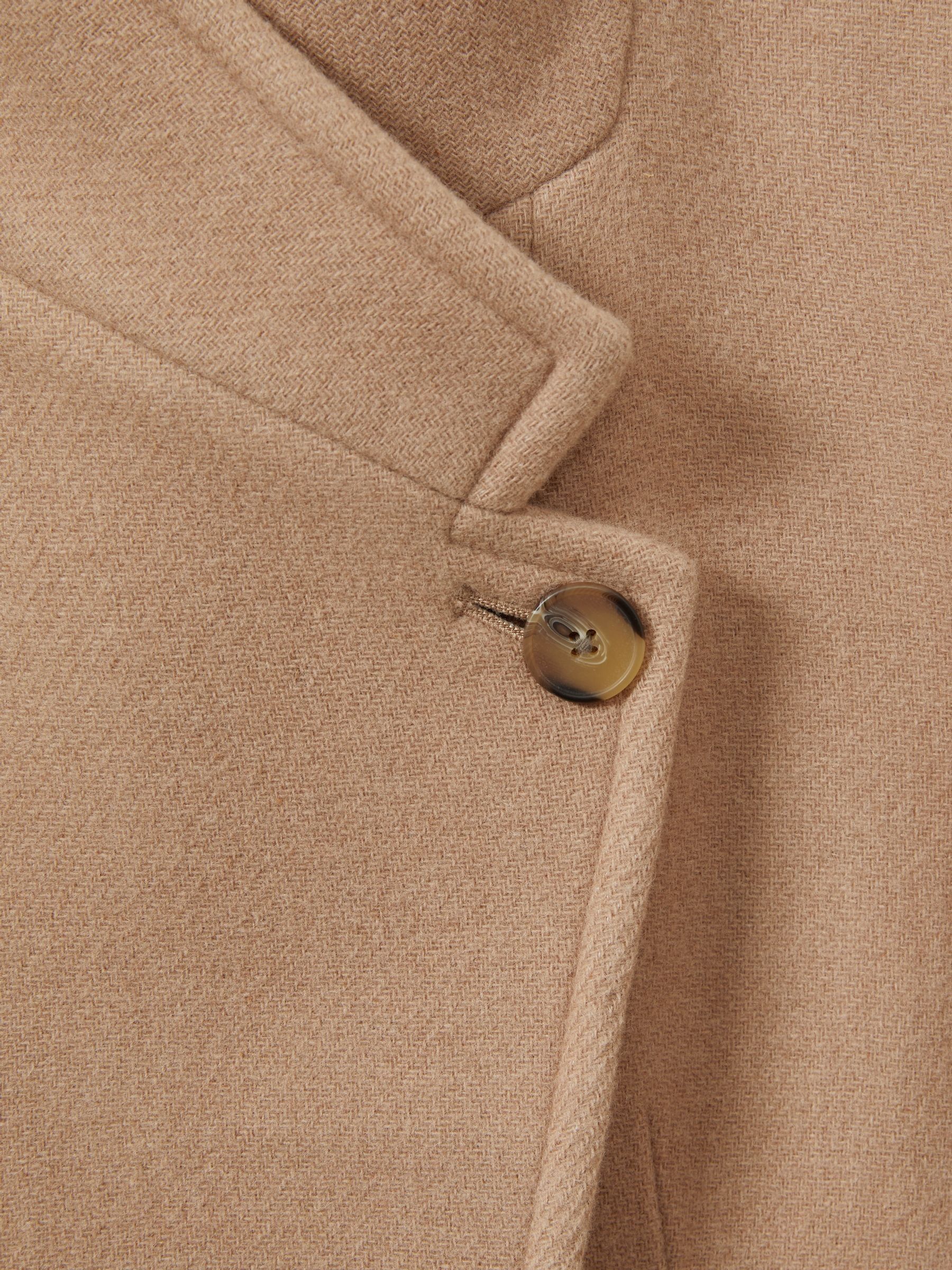 Wool Blend Longline Double Breasted Coat in Light Camel - Image 7 of 7