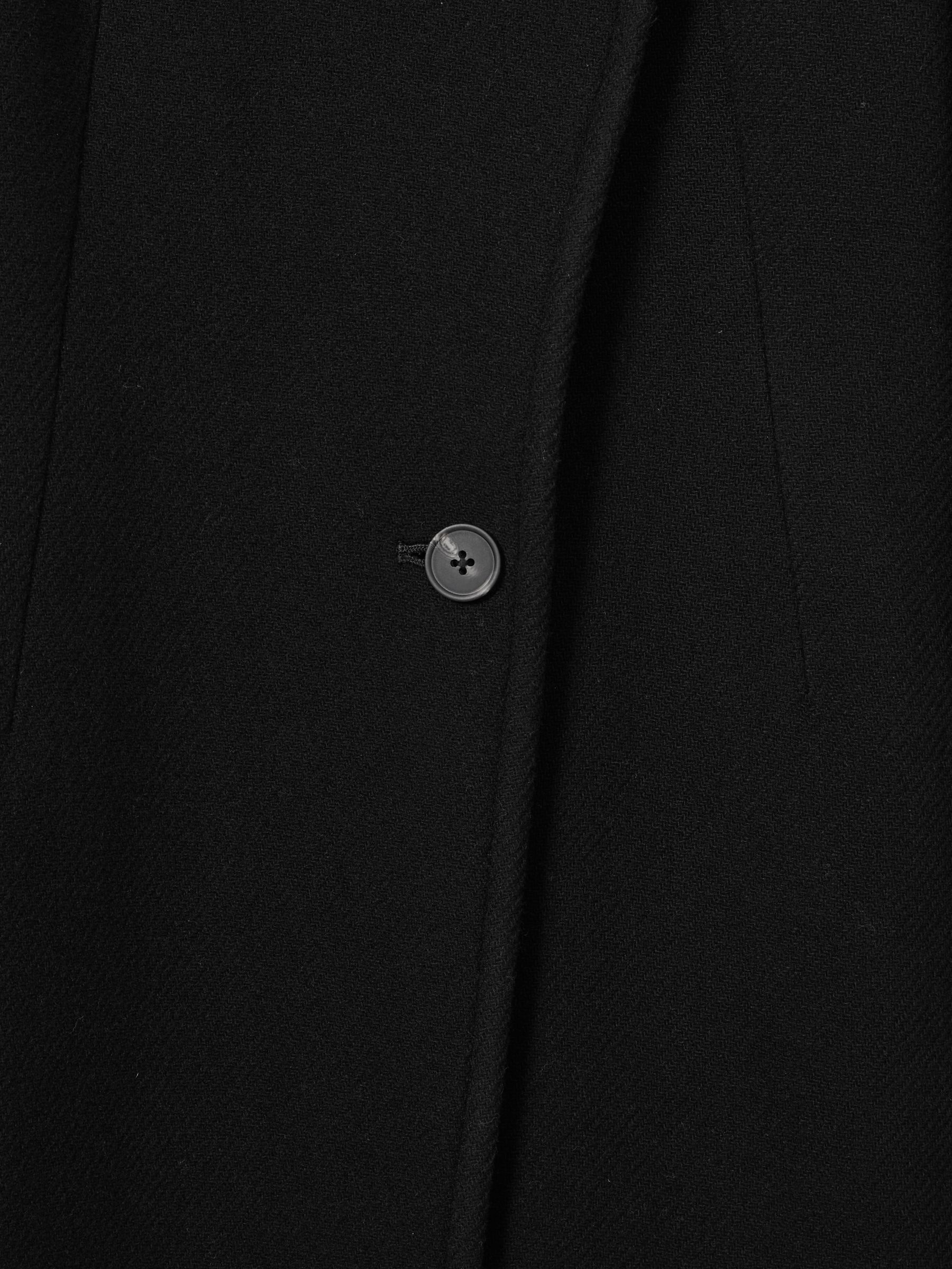 Wool-Blend Longline Double-Breasted Coat in Black - Image 6 of 6