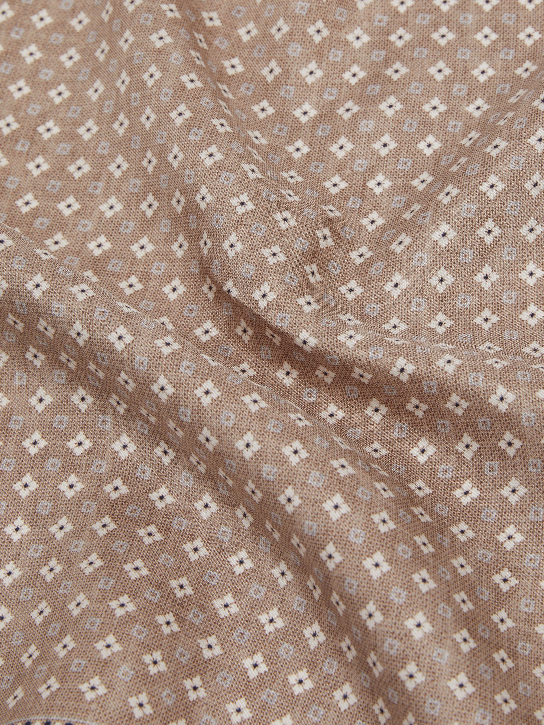 Reversible Silk Pocket Square in Oatmeal - Image 5 of 5