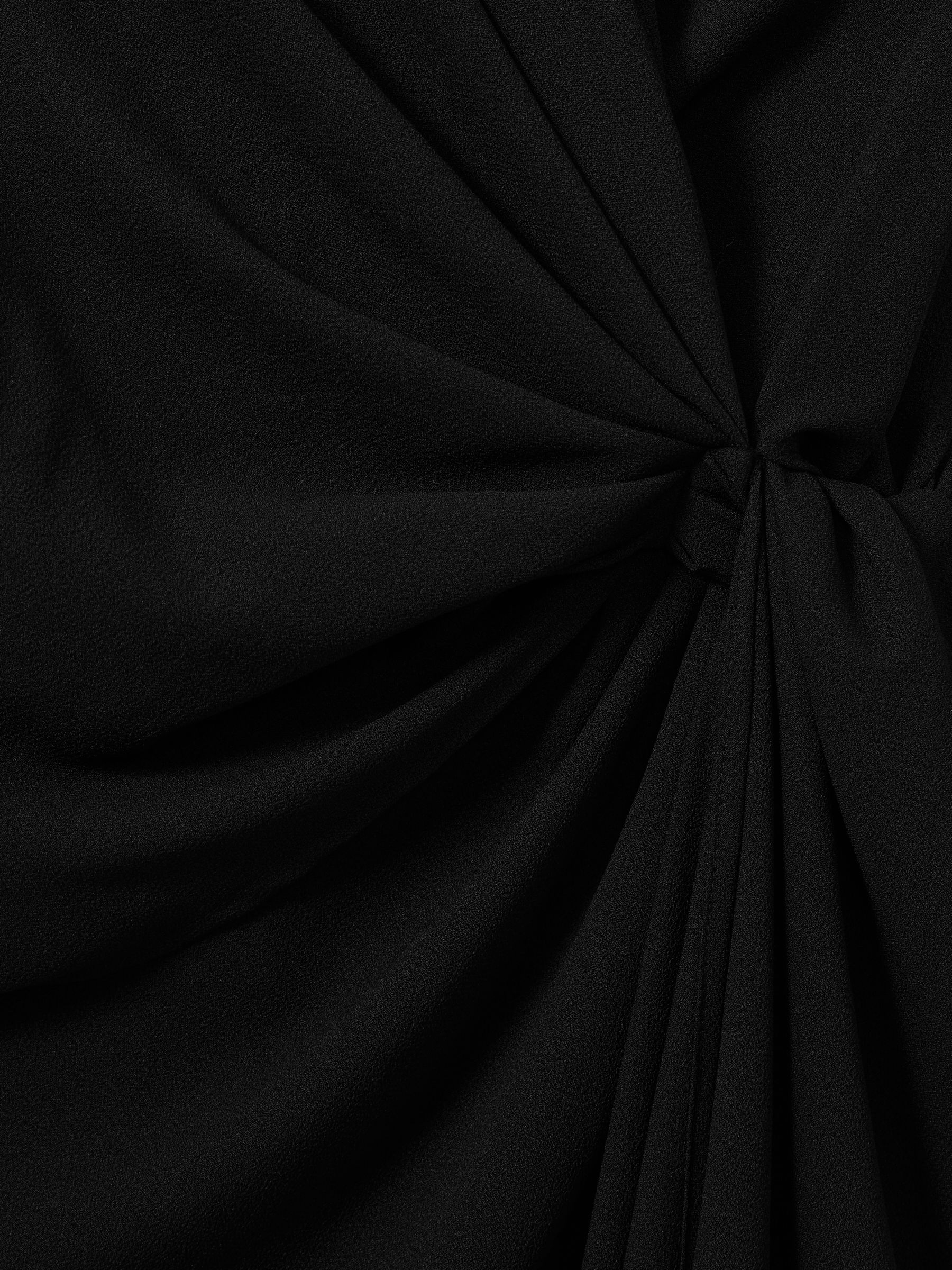 Wrap Front Twist Detail Midi Dress in Black - image 4
