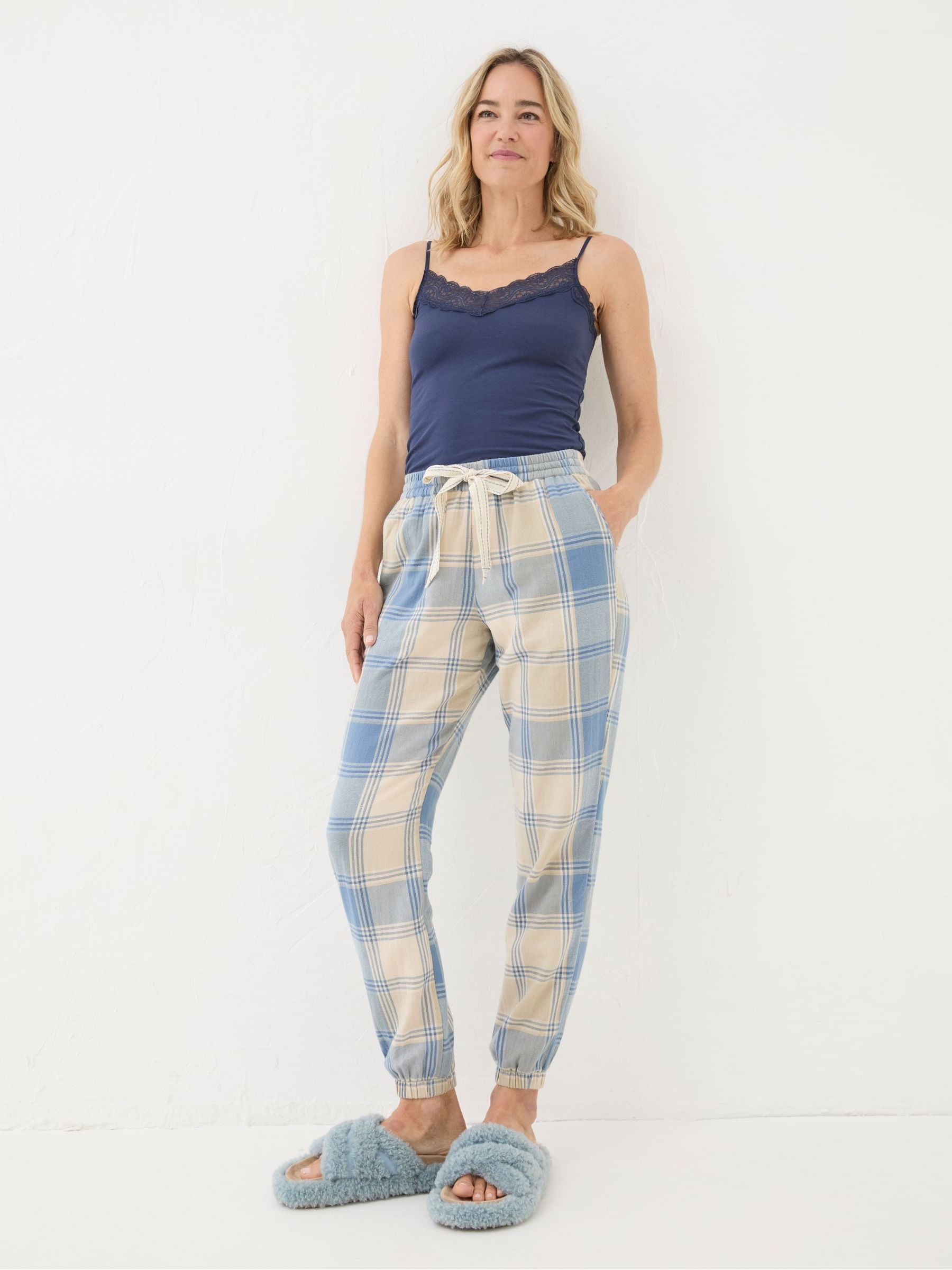 Cora Ivory Check Check Pyjama Bottoms - Image 3 of 6