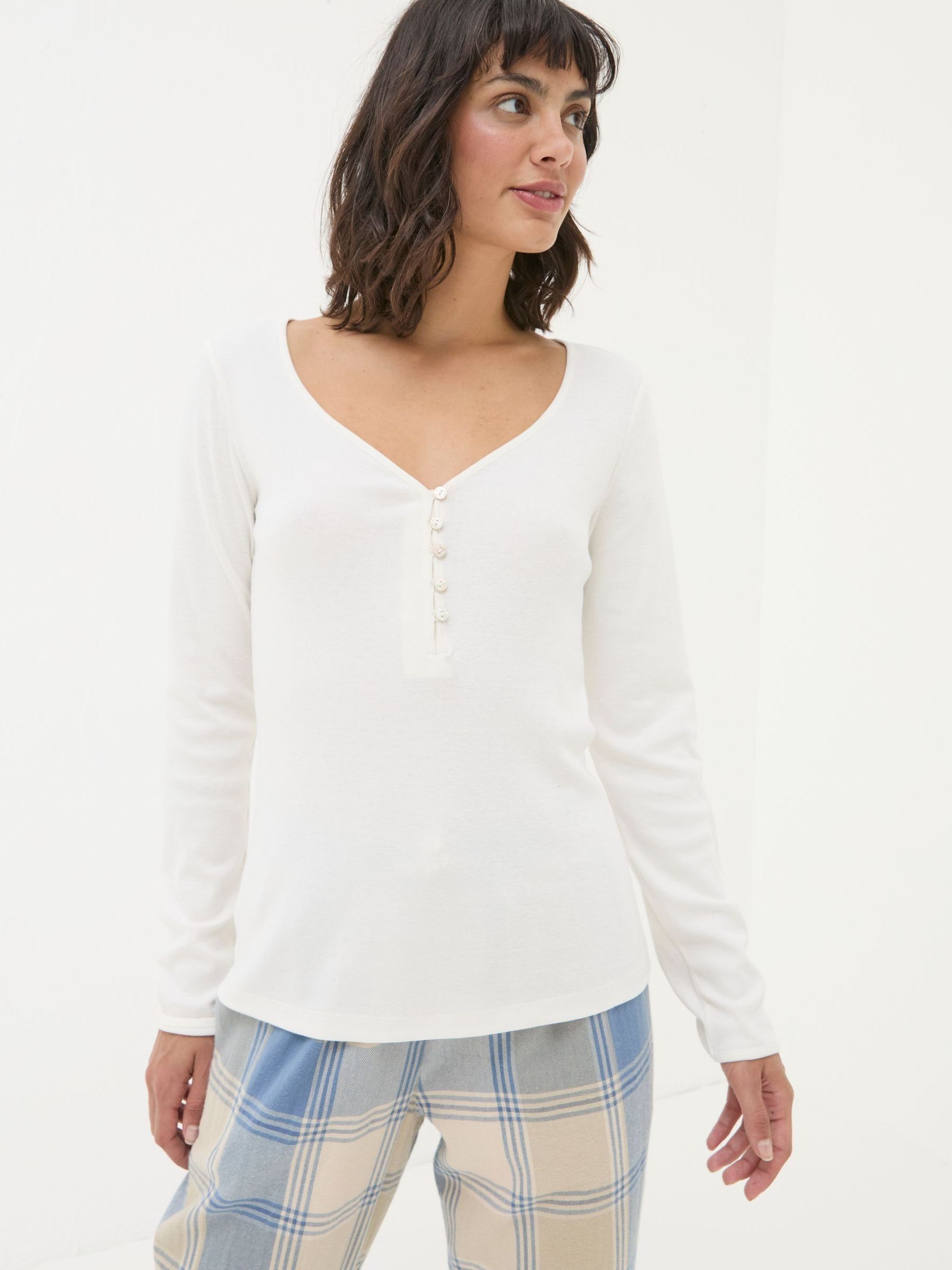 Lila Ivory Henley Pyjama Top - Image 3 of 7