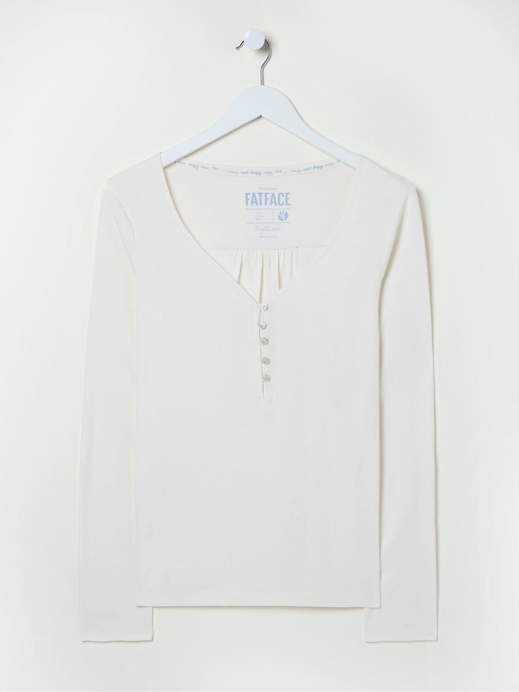 Lila Ivory Henley Pyjama Top - Image 7 of 7