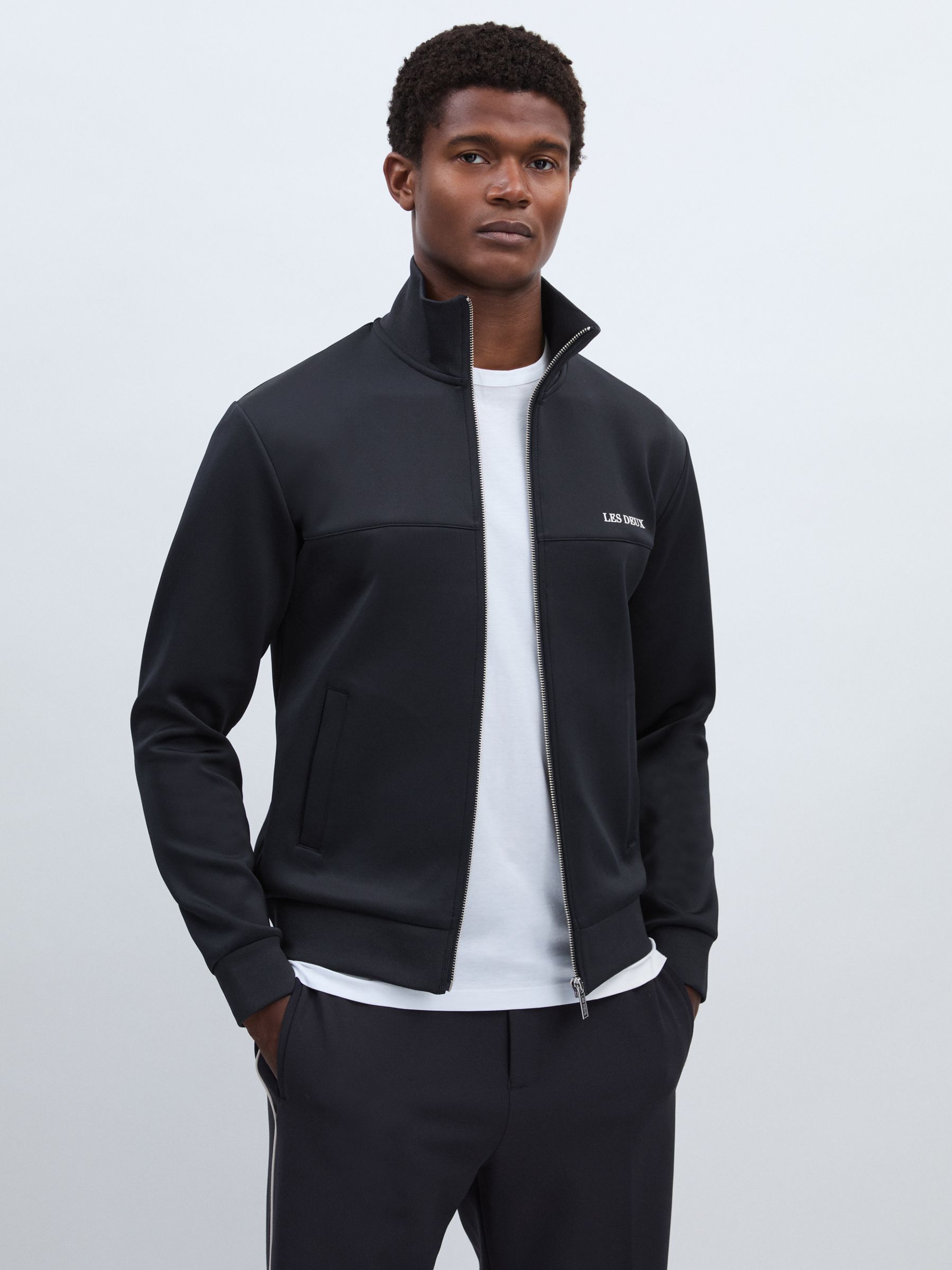 Les Deux Zip-Through Track Jacket in Navy - Image 1 of 7