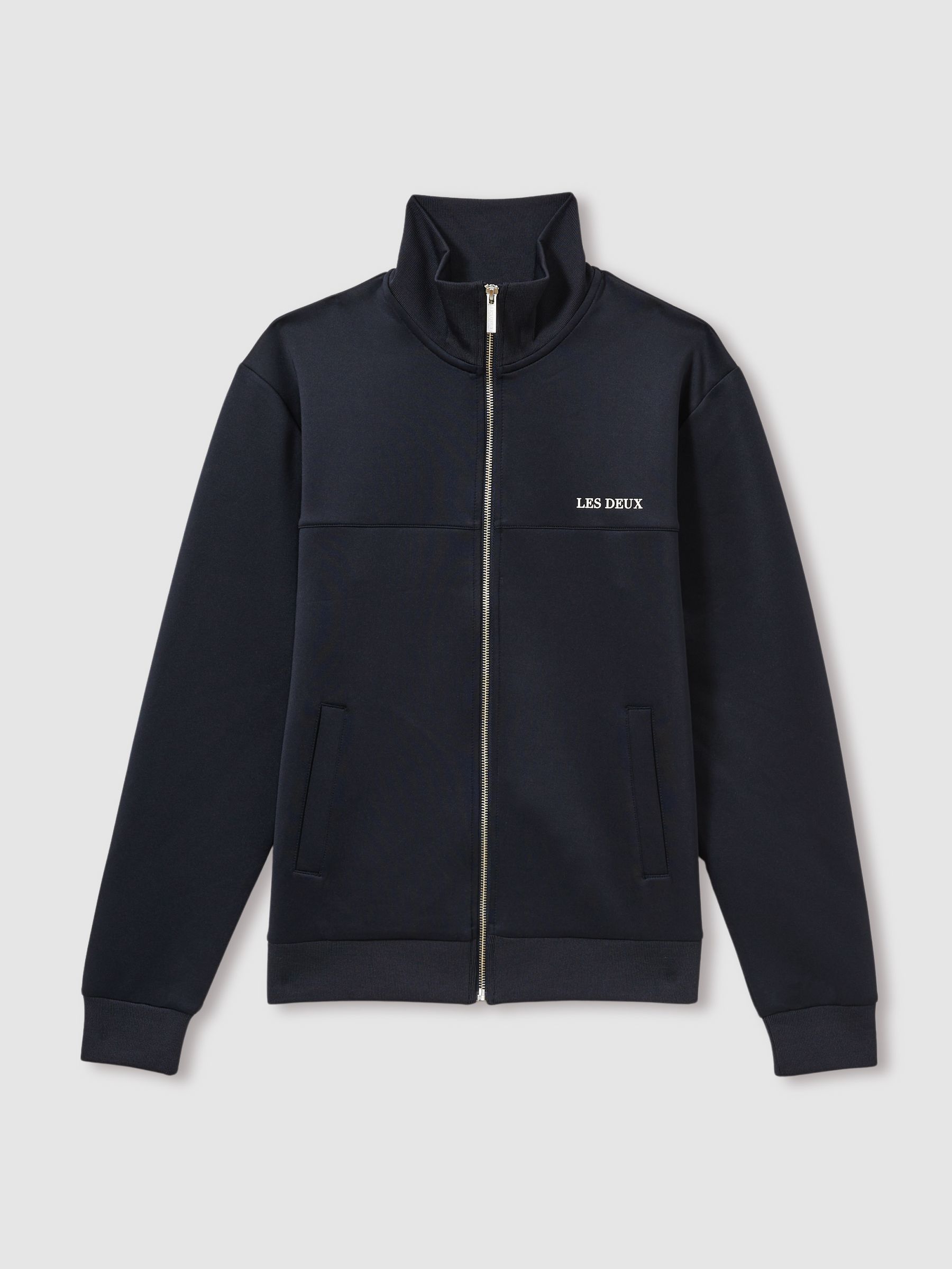 Les Deux Zip-Through Track Jacket in Navy - Image 2 of 7