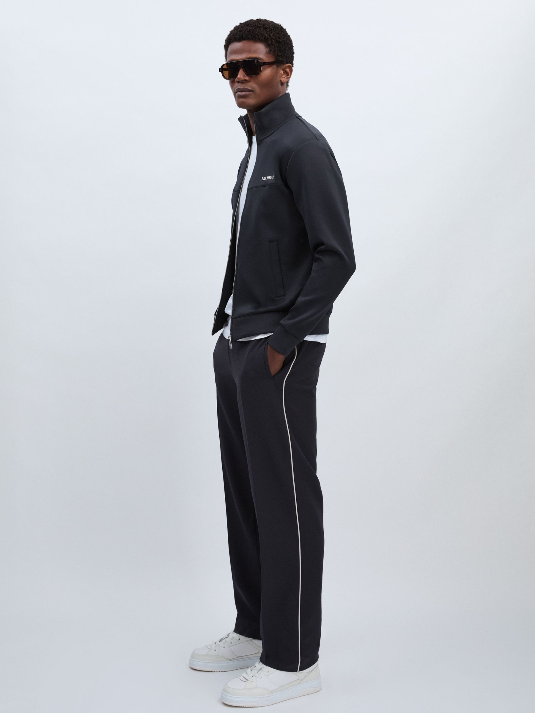 Les Deux Zip-Through Track Jacket in Navy - Image 3 of 7