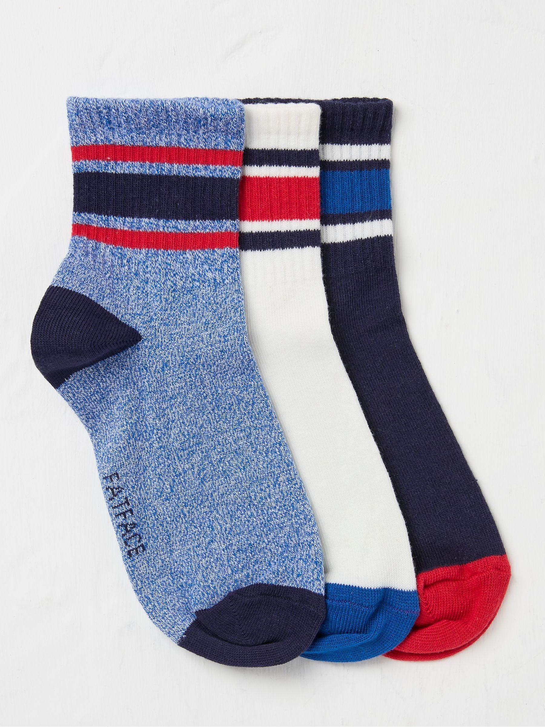 Navy Blue Sport Socks 3 Pack - Image 1 of 2