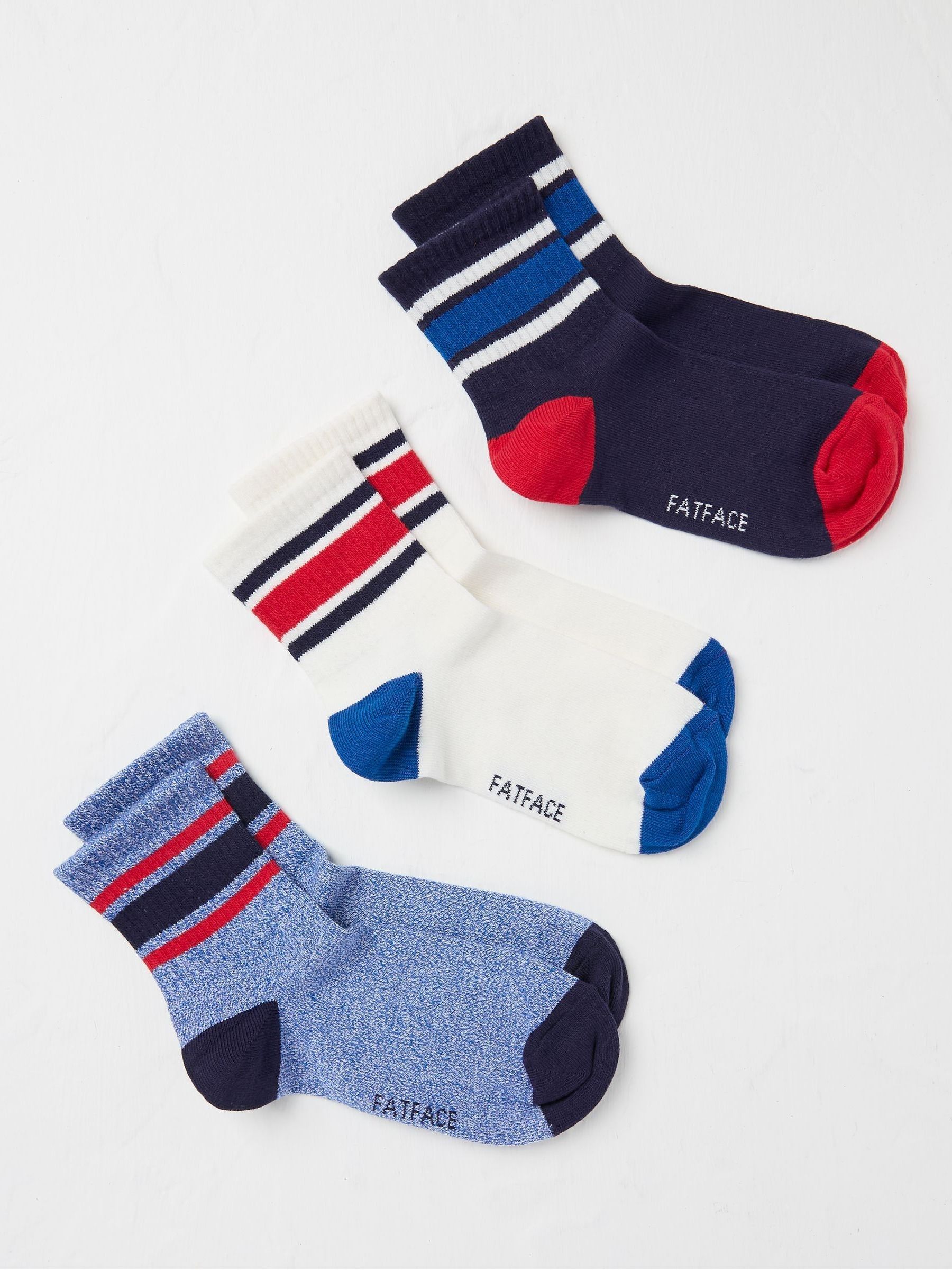 Navy Blue Sport Socks 3 Pack - Image 2 of 2