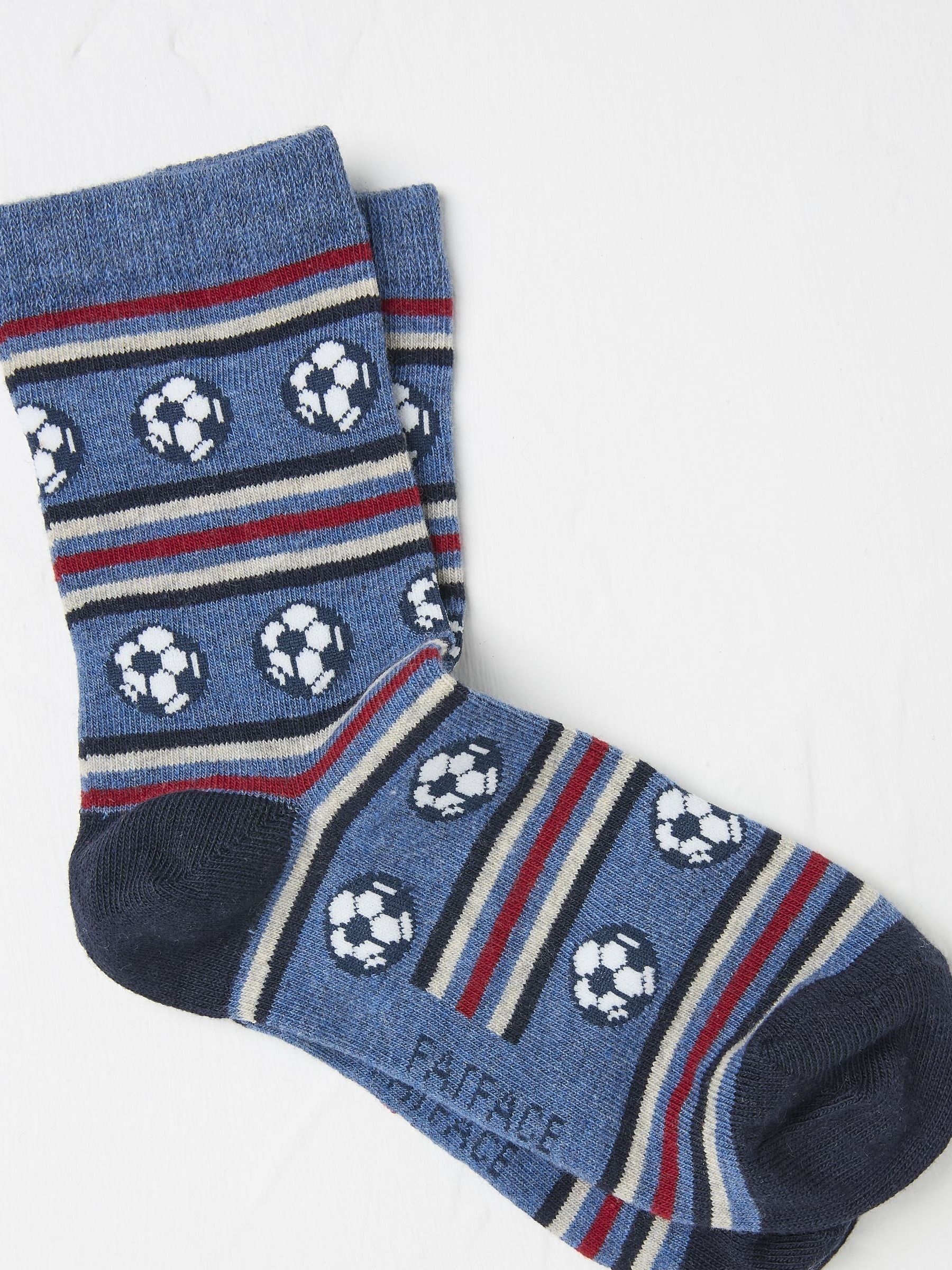 Blue Football Kids' Socks 1 Pack - Image 1 of 3 Blue Football Kids' Socks 1 Pack - Image 1 of 3
