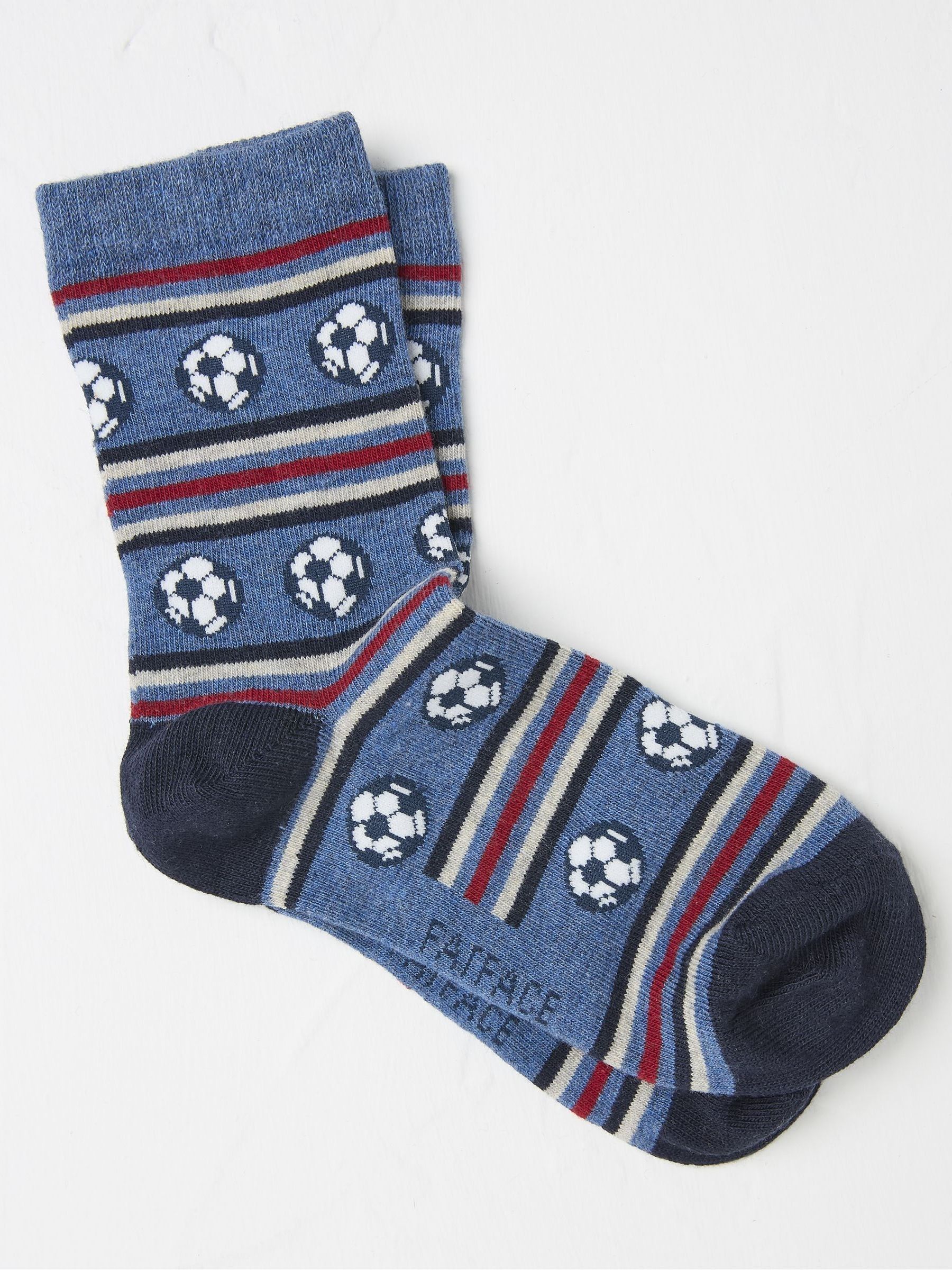 Blue Football Kids' Socks 1 Pack - Image 2 of 3 Blue Football Kids' Socks 1 Pack - Image 2 of 3