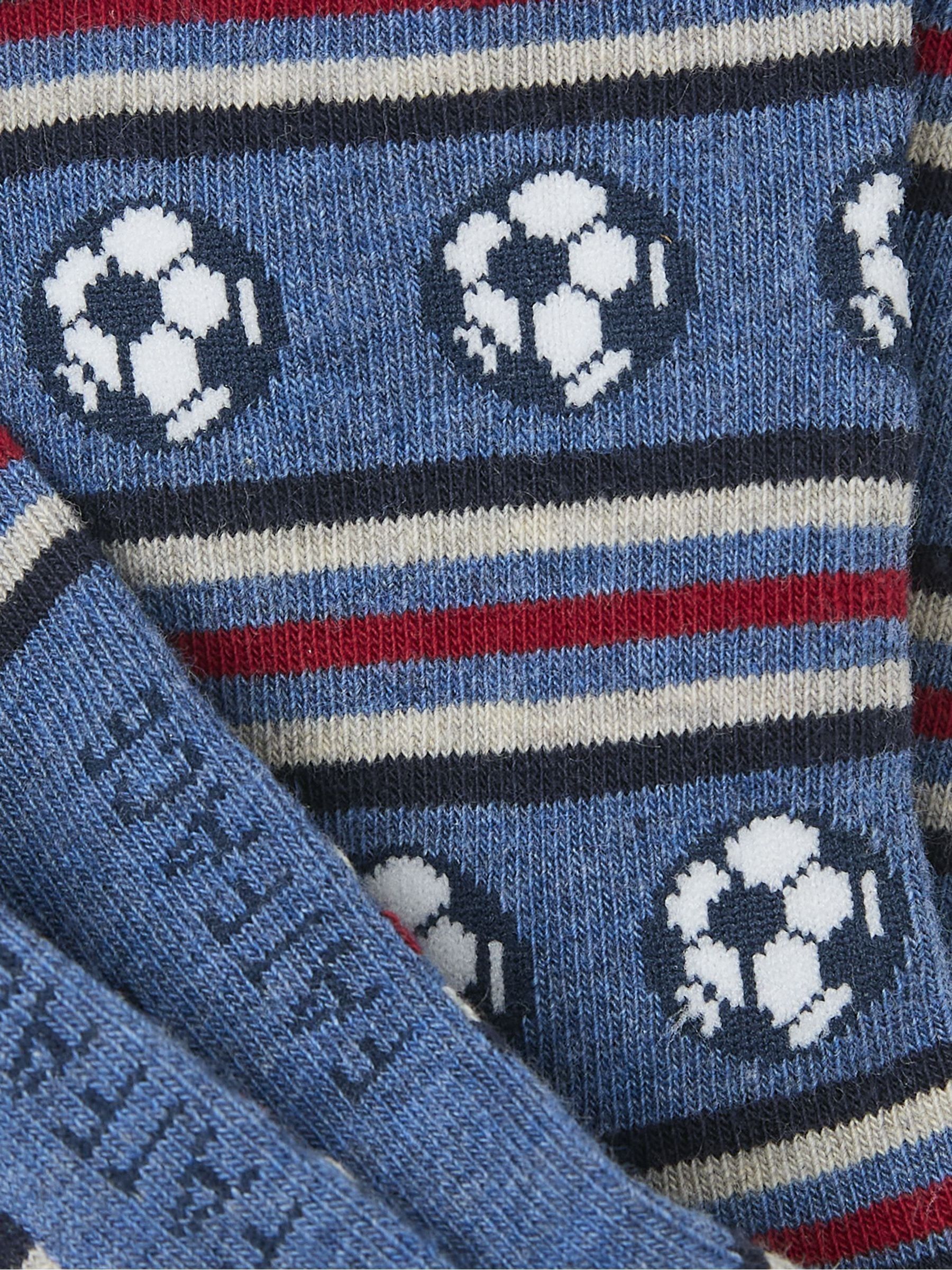 Blue Football Kids' Socks 1 Pack - Image 3 of 3 Blue Football Kids' Socks 1 Pack - Image 3 of 3