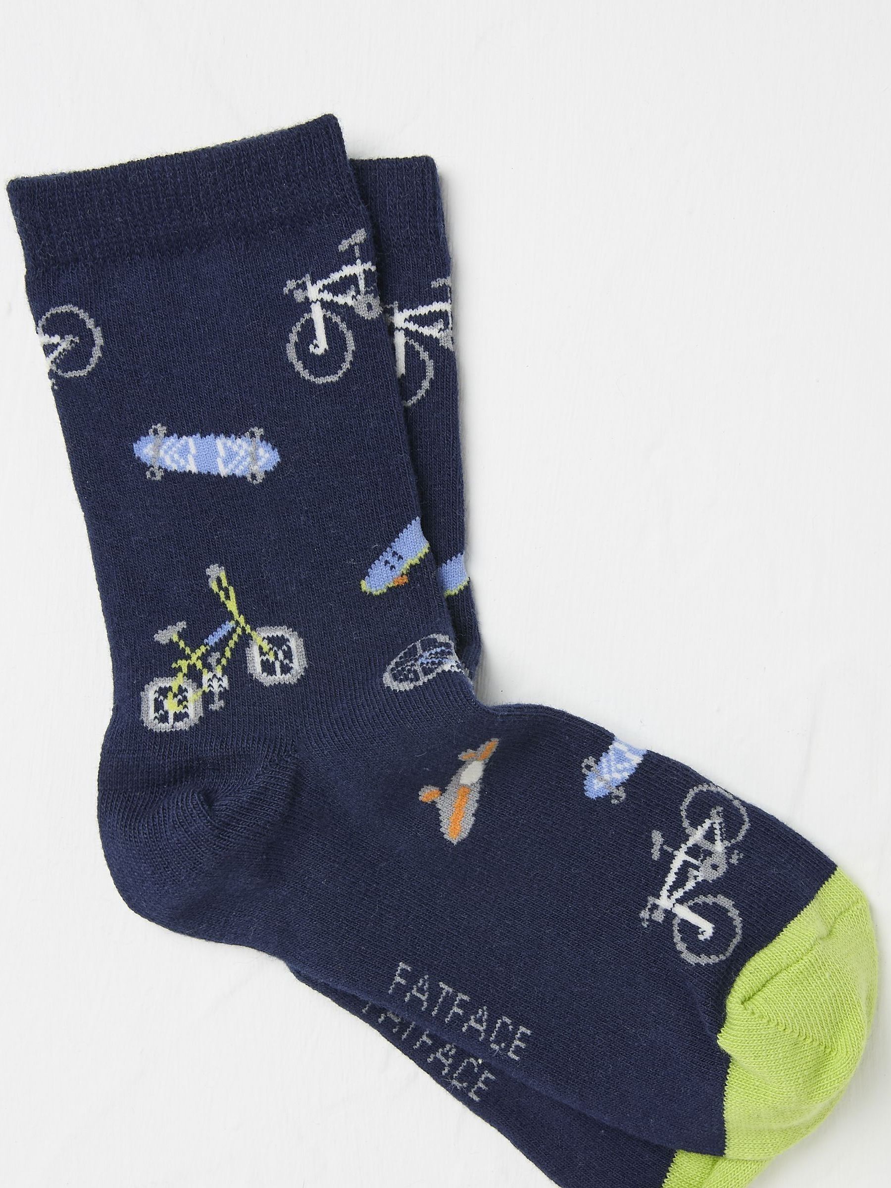 Blue Bike & Skate Kids' Socks 1 Pack - Image 1 of 3