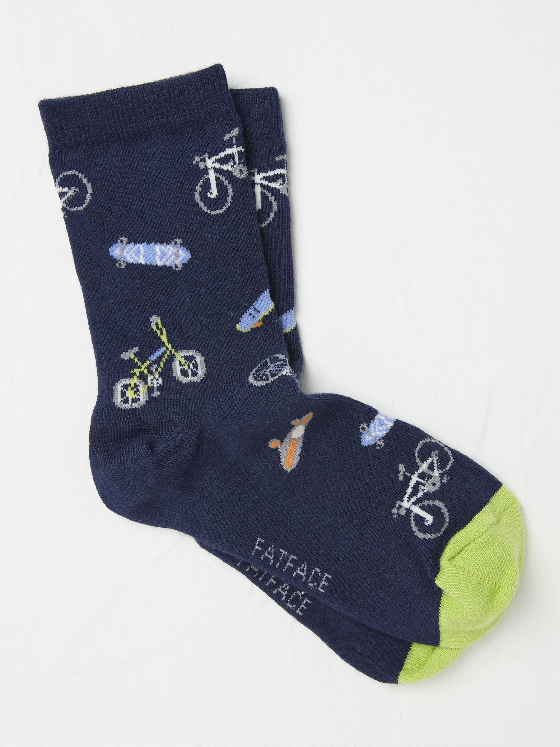 Blue Bike & Skate Kids' Socks 1 Pack - Image 2 of 3 Blue Bike & Skate Kids' Socks 1 Pack - Image 2 of 3