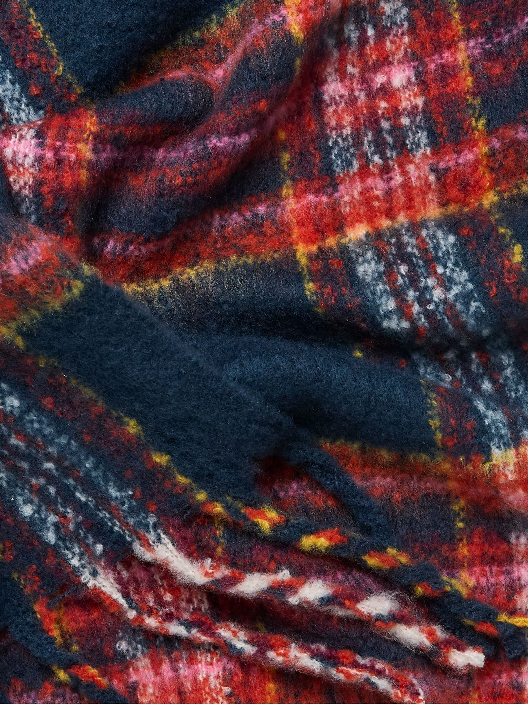 Winnie Navy Check Scarf - Image 2 of 2