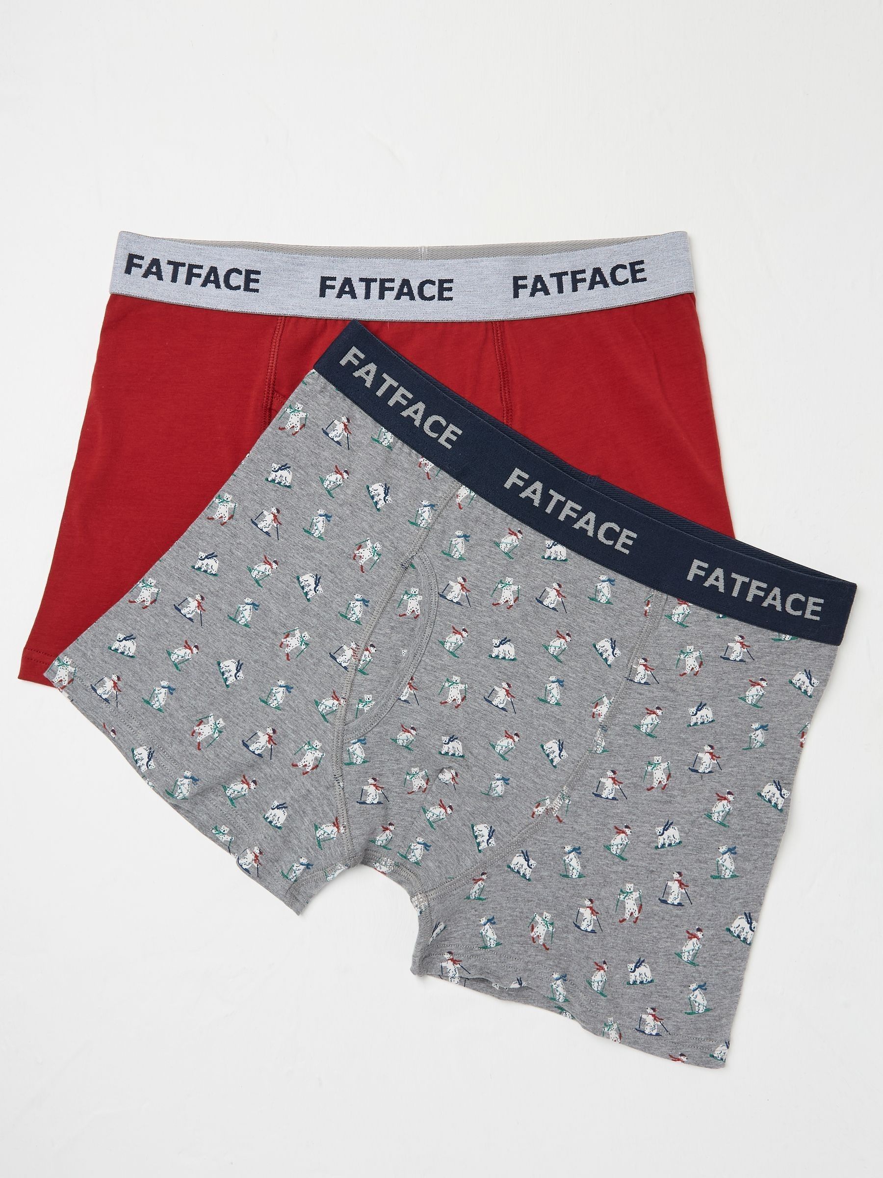 Grey 2 Pack Ski Bear Boxers - Image 1 of 2