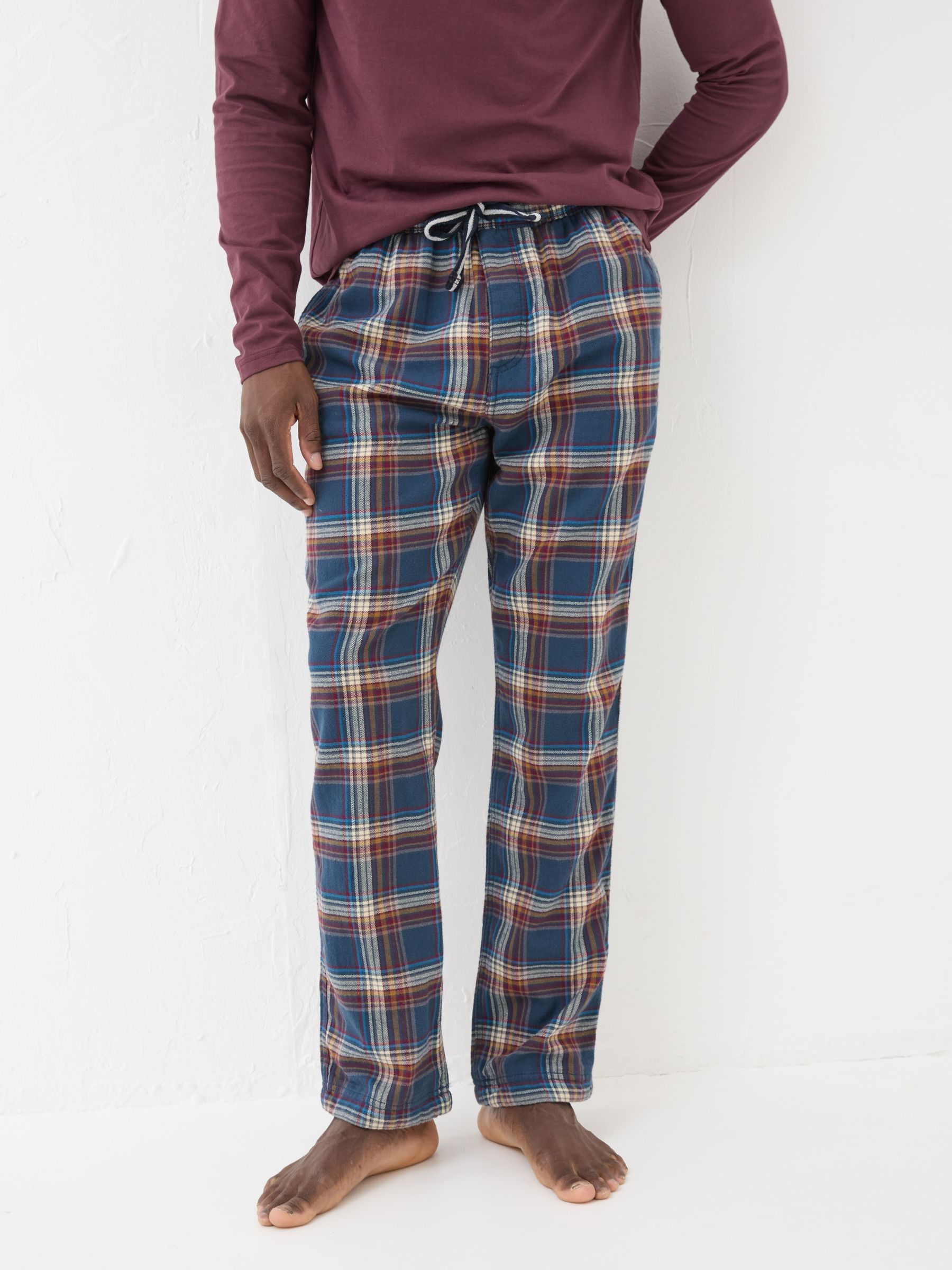 Navy Chepstow Check 100% Cotton Pyjama Bottoms - Image 1 of 7