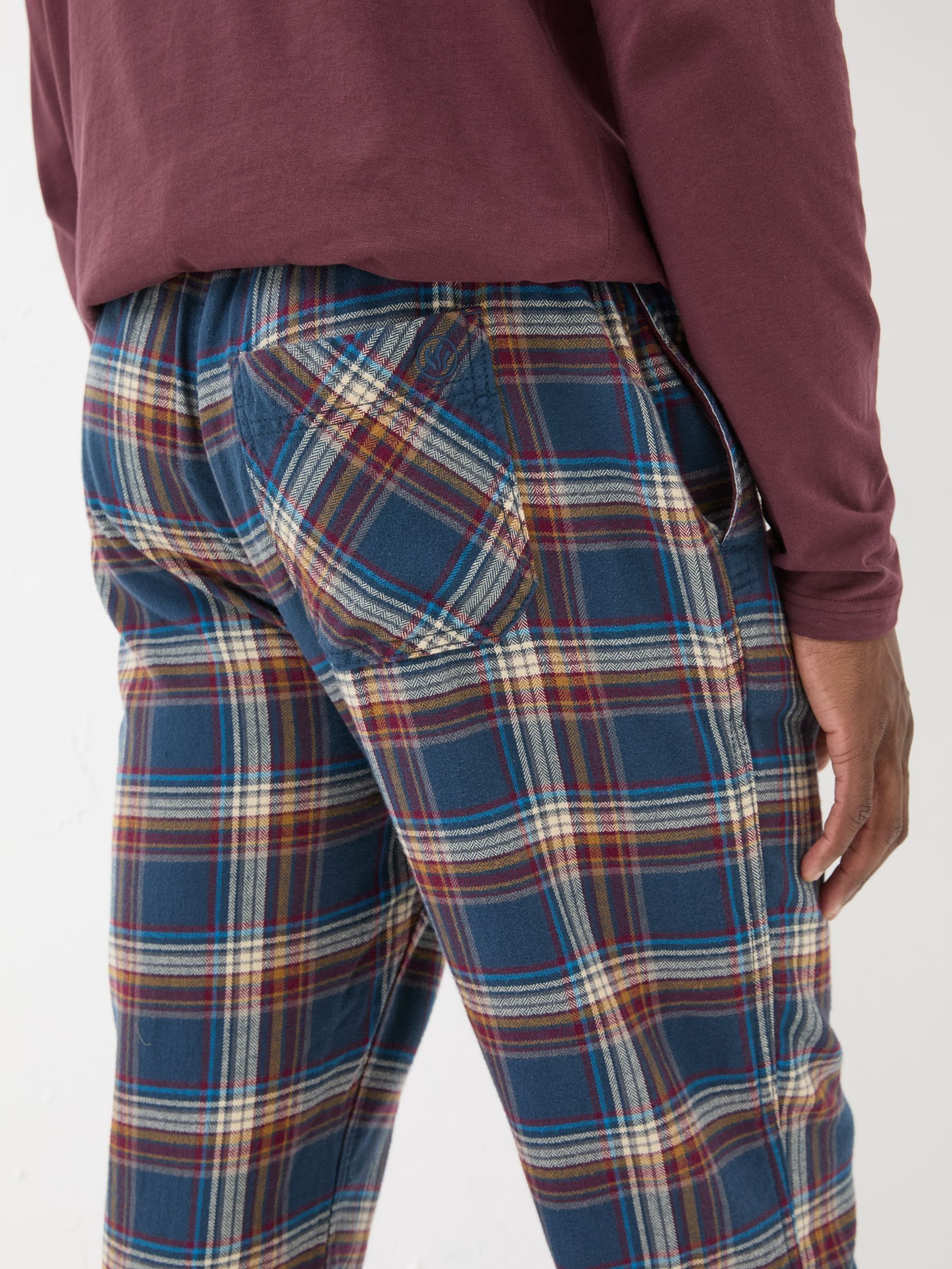 Navy Chepstow Check 100% Cotton Pyjama Bottoms - Image 6 of 7