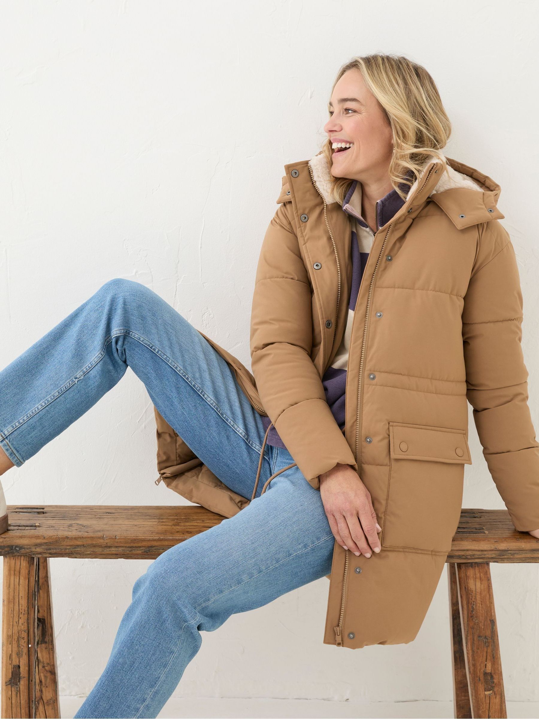 Maddie Tan Brown Puffer Coat - Image 4 of 7