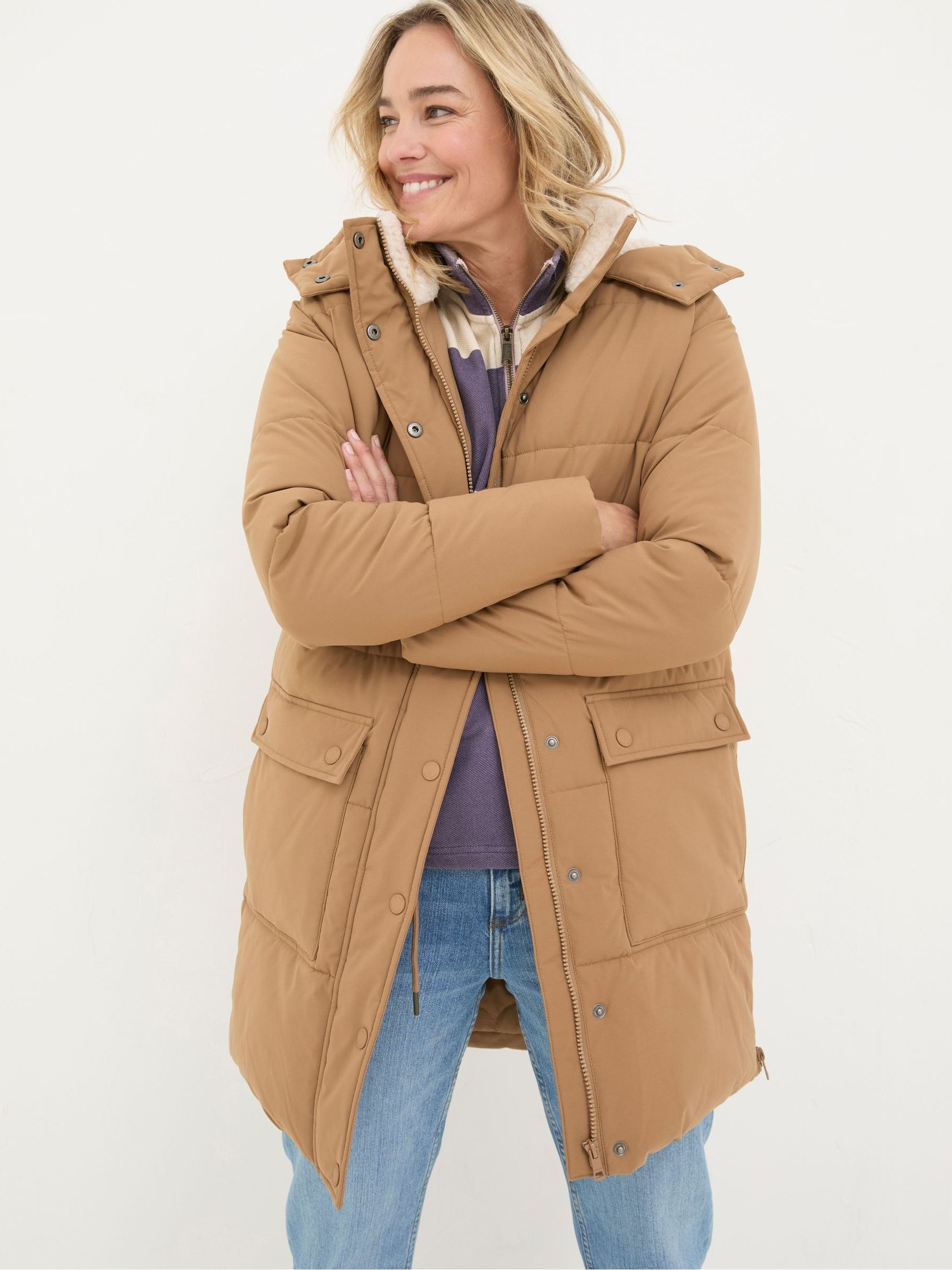 Maddie Tan Brown Puffer Coat - Image 5 of 7
