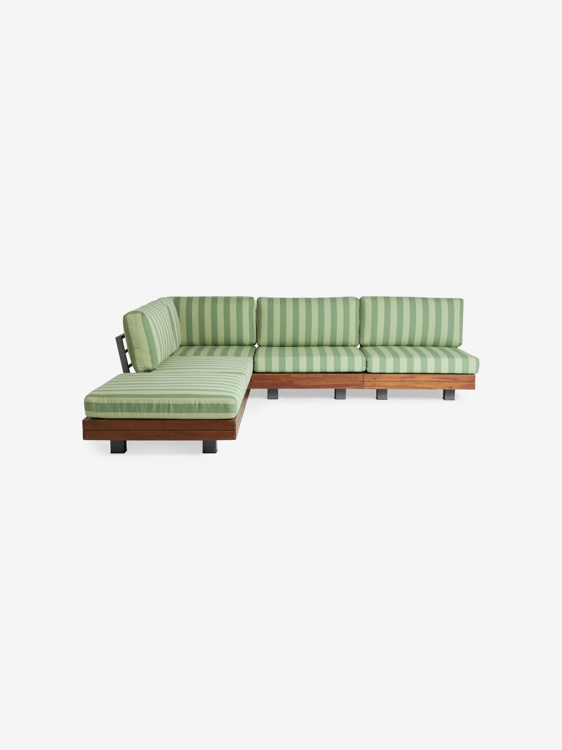 Avarna Garden Corner Lounge Set in Green Stripe - Image 4 of 5