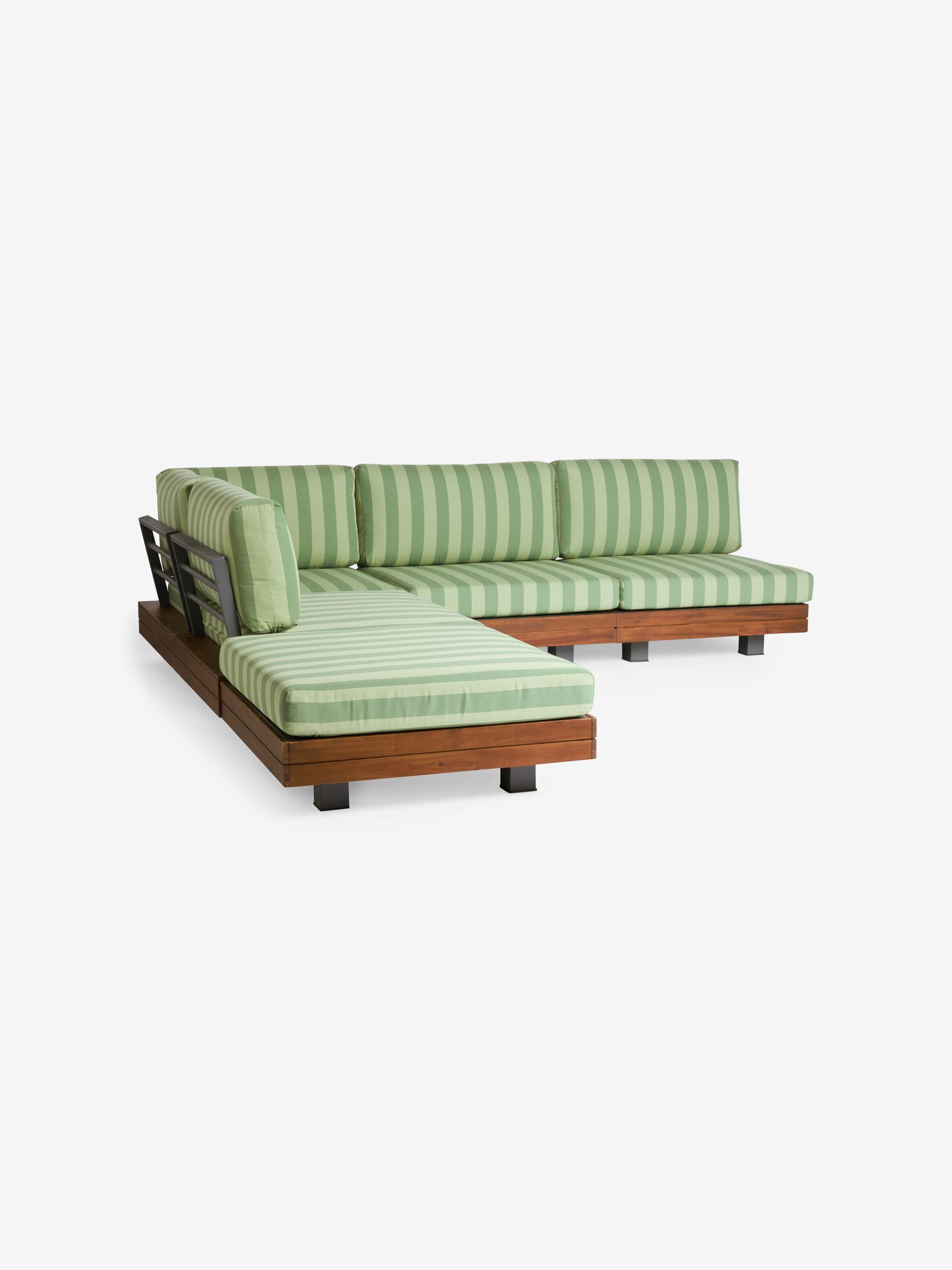 Avarna Garden Corner Lounge Set in Green Stripe - Image 5 of 5