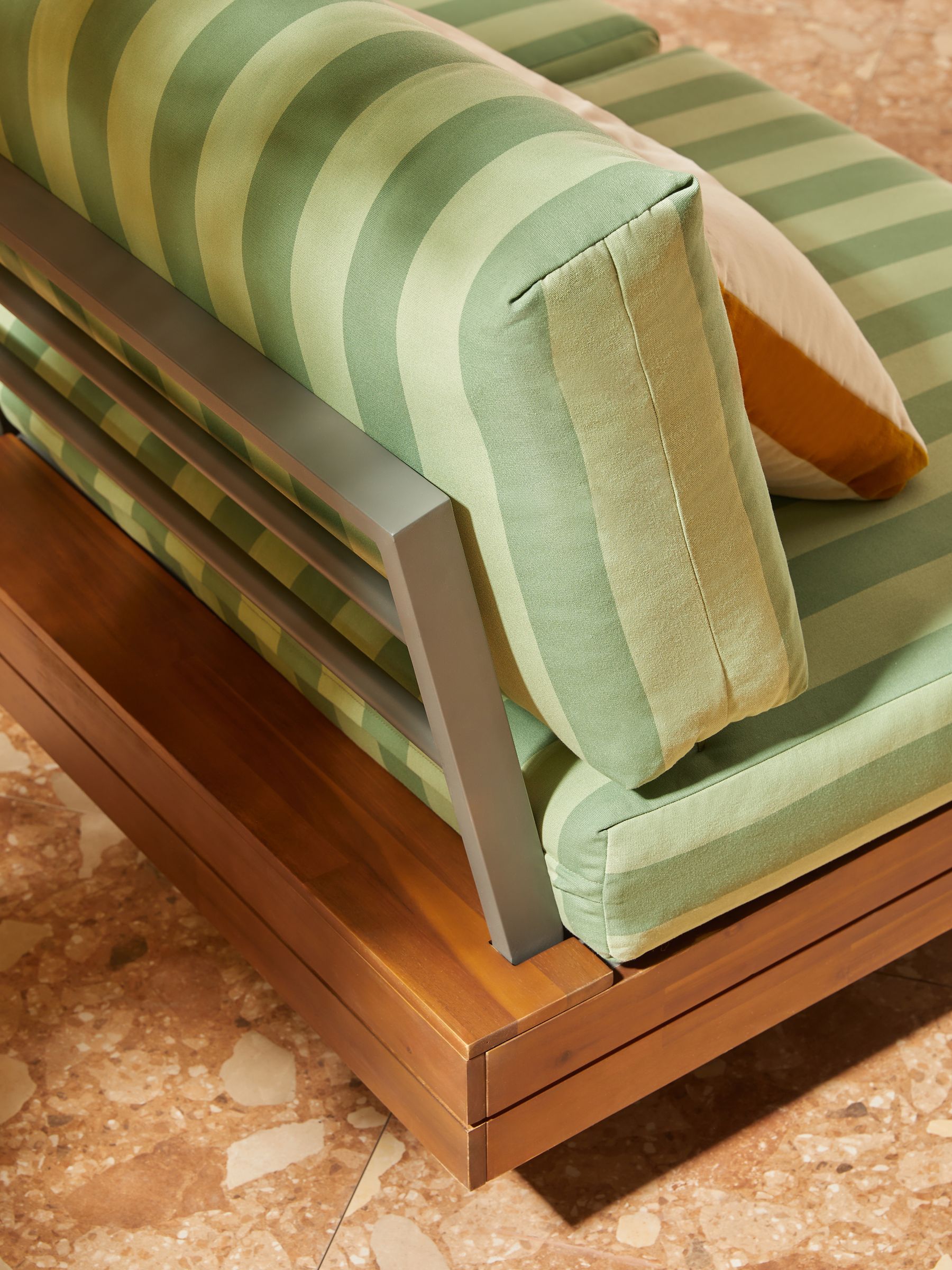 Avarna Garden 2 Seater Sofa in Green Stripe - Image 3 of 5