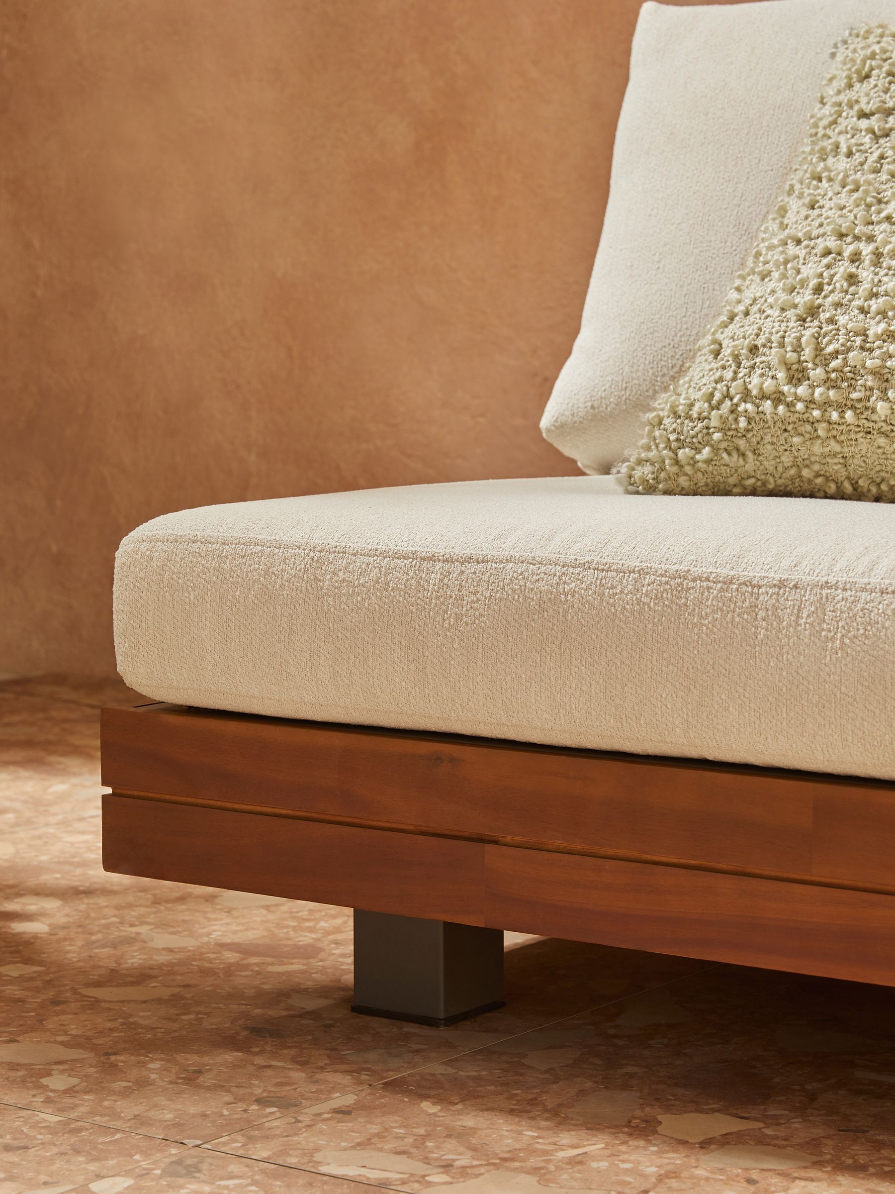Avarna Garden 2 Seater Sofa in Off White Boucle - Image 3 of 5