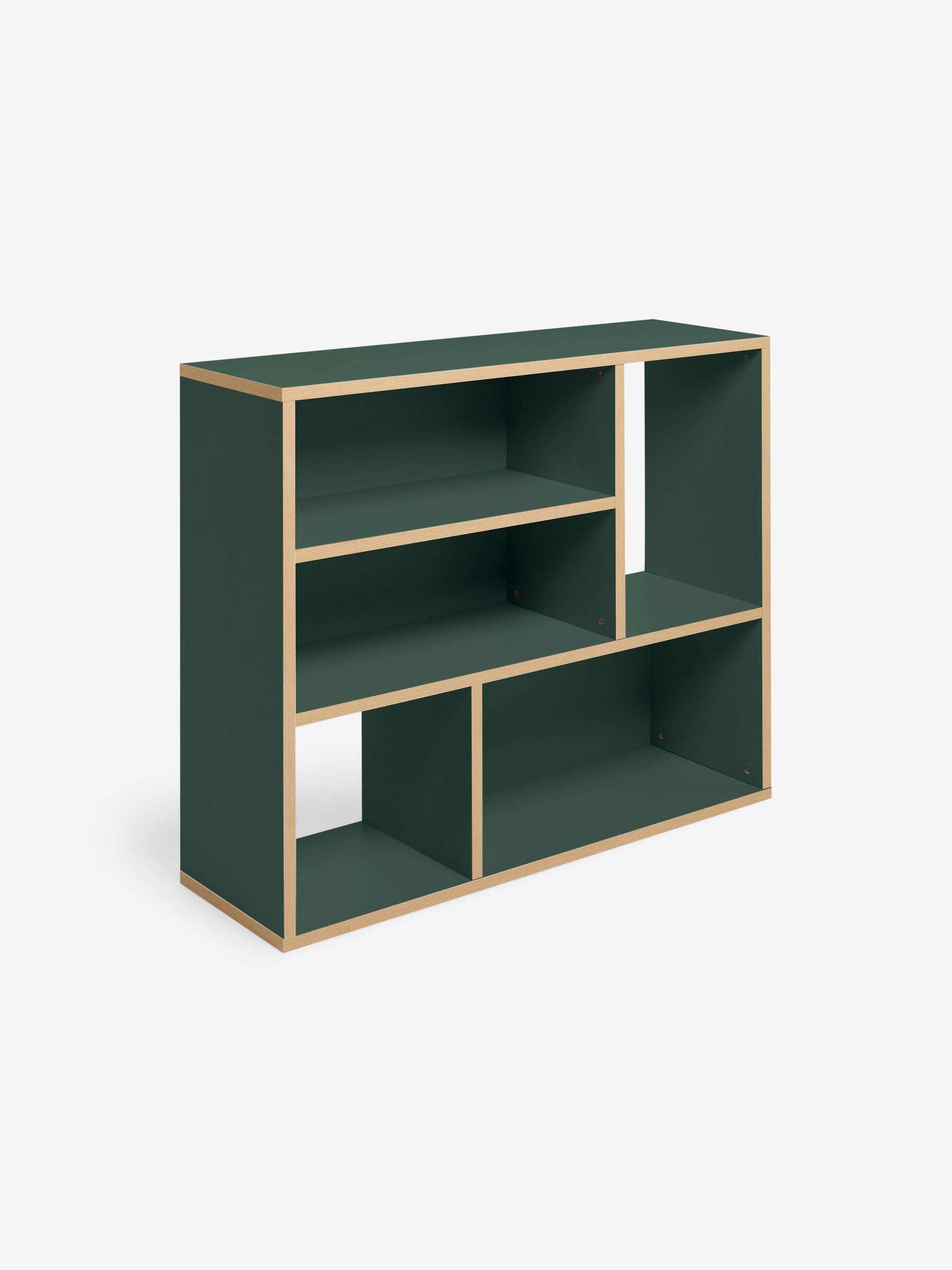 Zayla Low Tall Shelving Unit in Green - Image 4 of 5