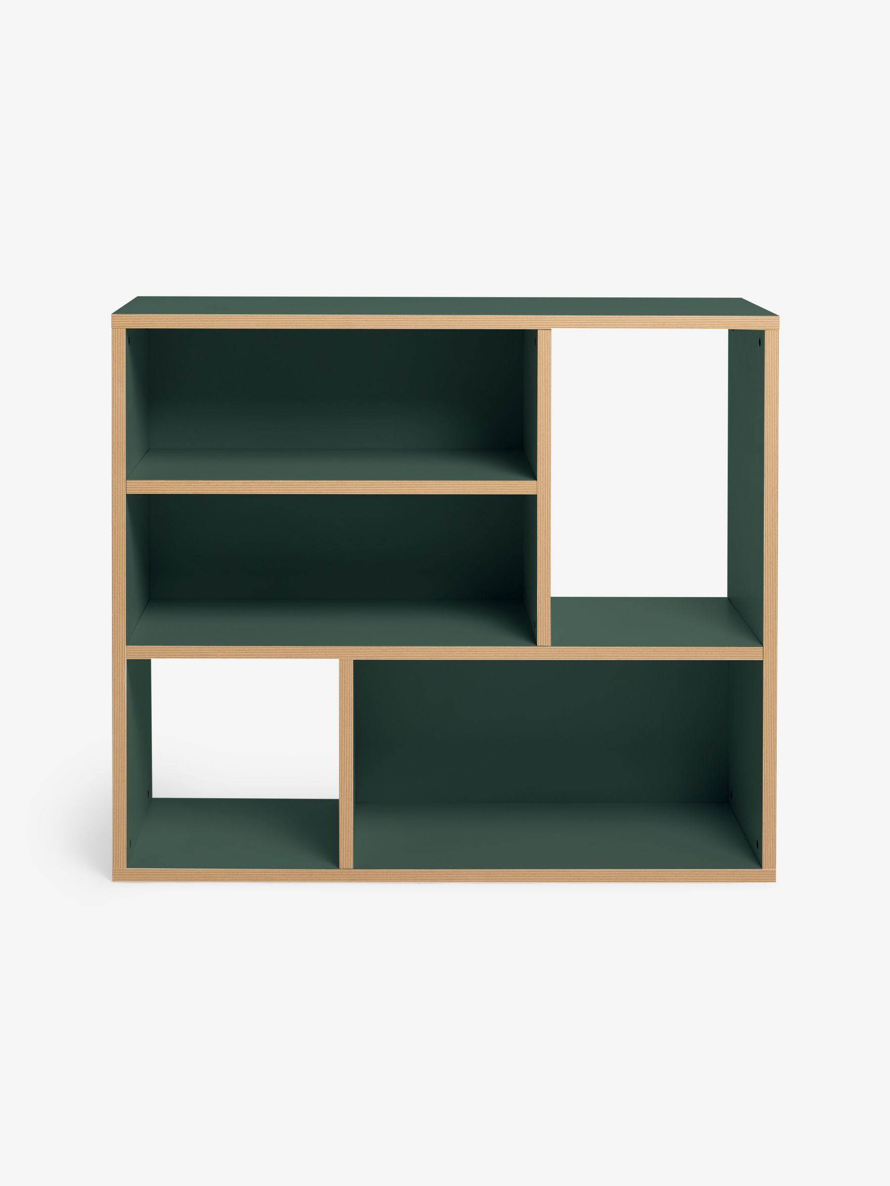 Zayla Low Tall Shelving Unit in Green - Image 5 of 5
