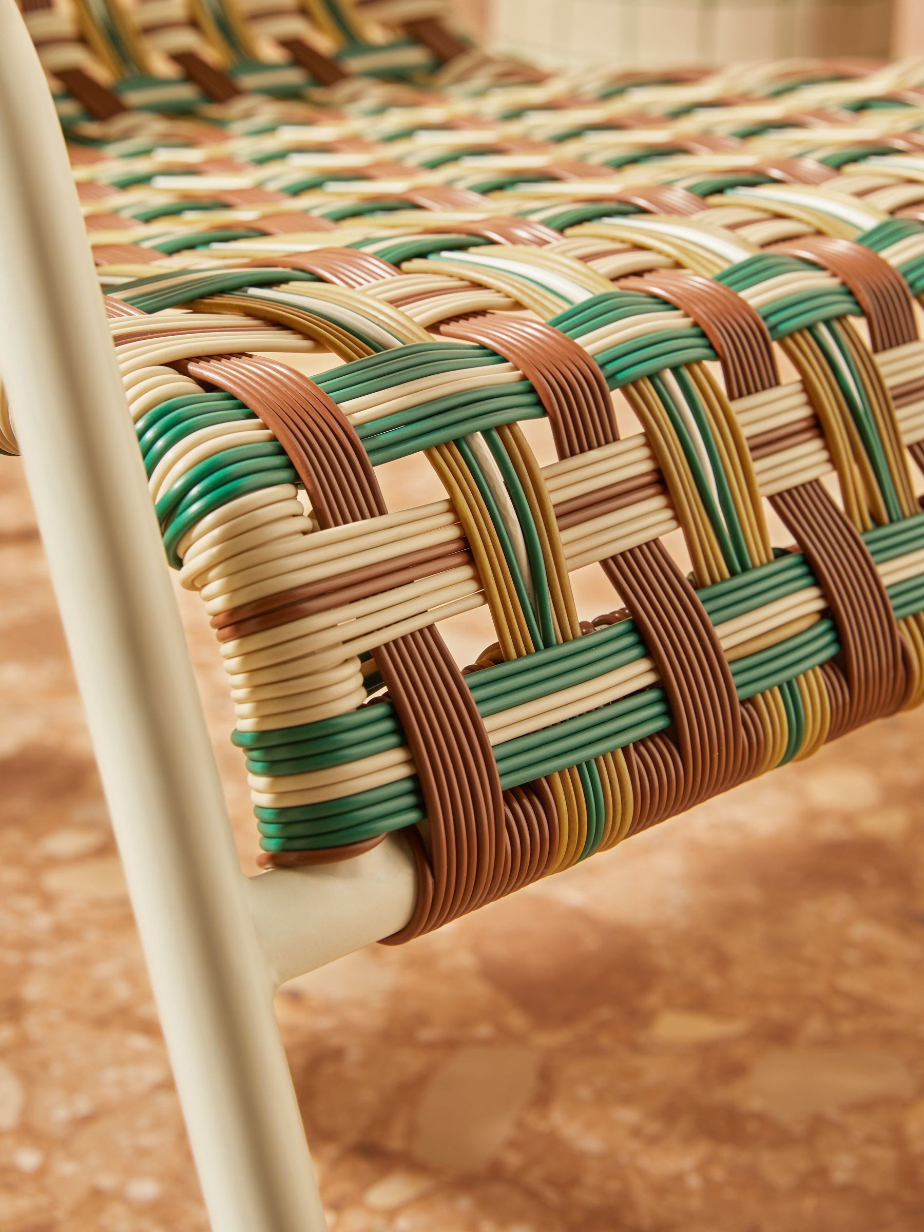 Medan Woven Garden Lounge Chair in Multi Green and Brown - Image 2 of 5