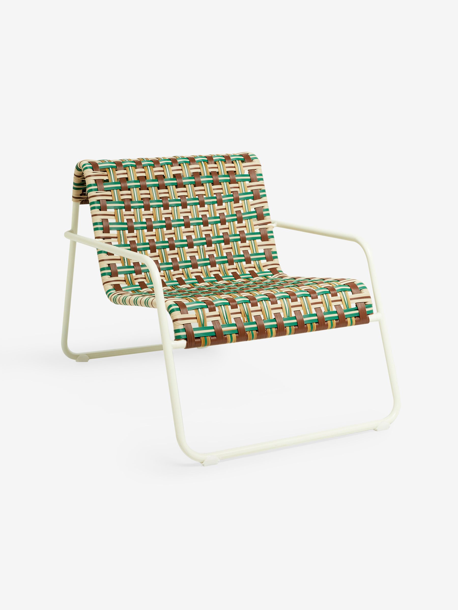 Medan Woven Garden Lounge Chair in Multi Green and Brown - Image 4 of 5