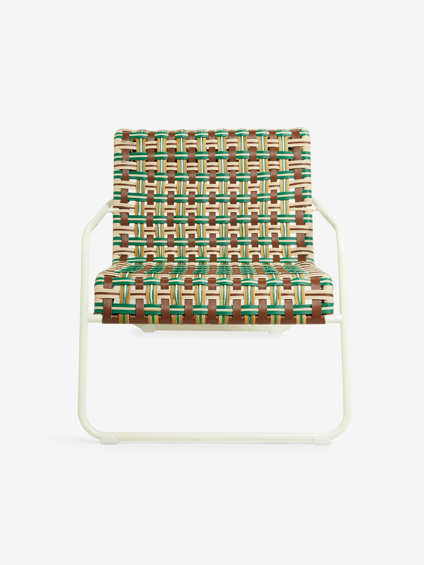 Medan Woven Garden Lounge Chair in Multi Green and Brown - Image 5 of 5