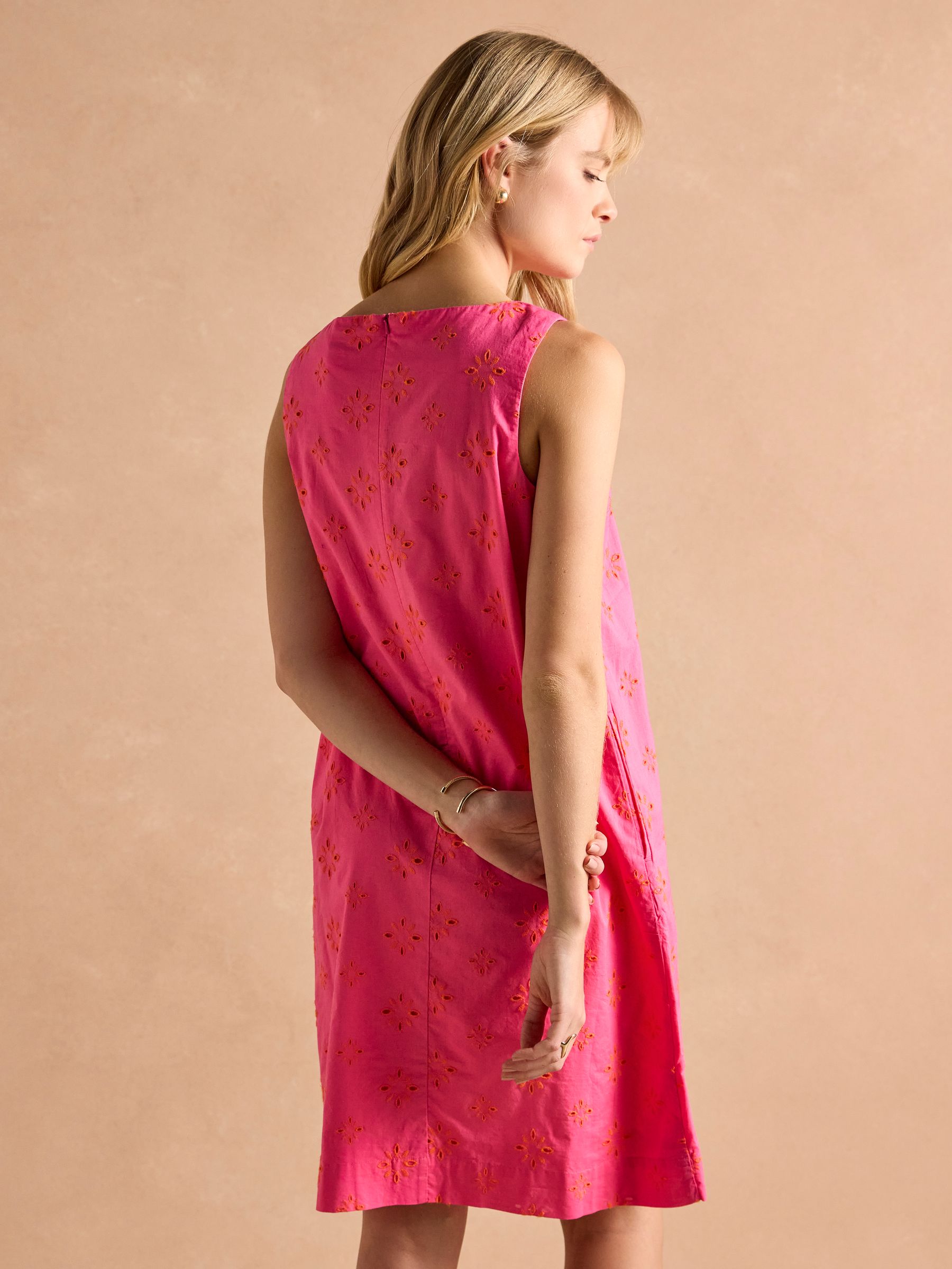 Delphine Pink Shift Dress With Linen - Image 2 of 7